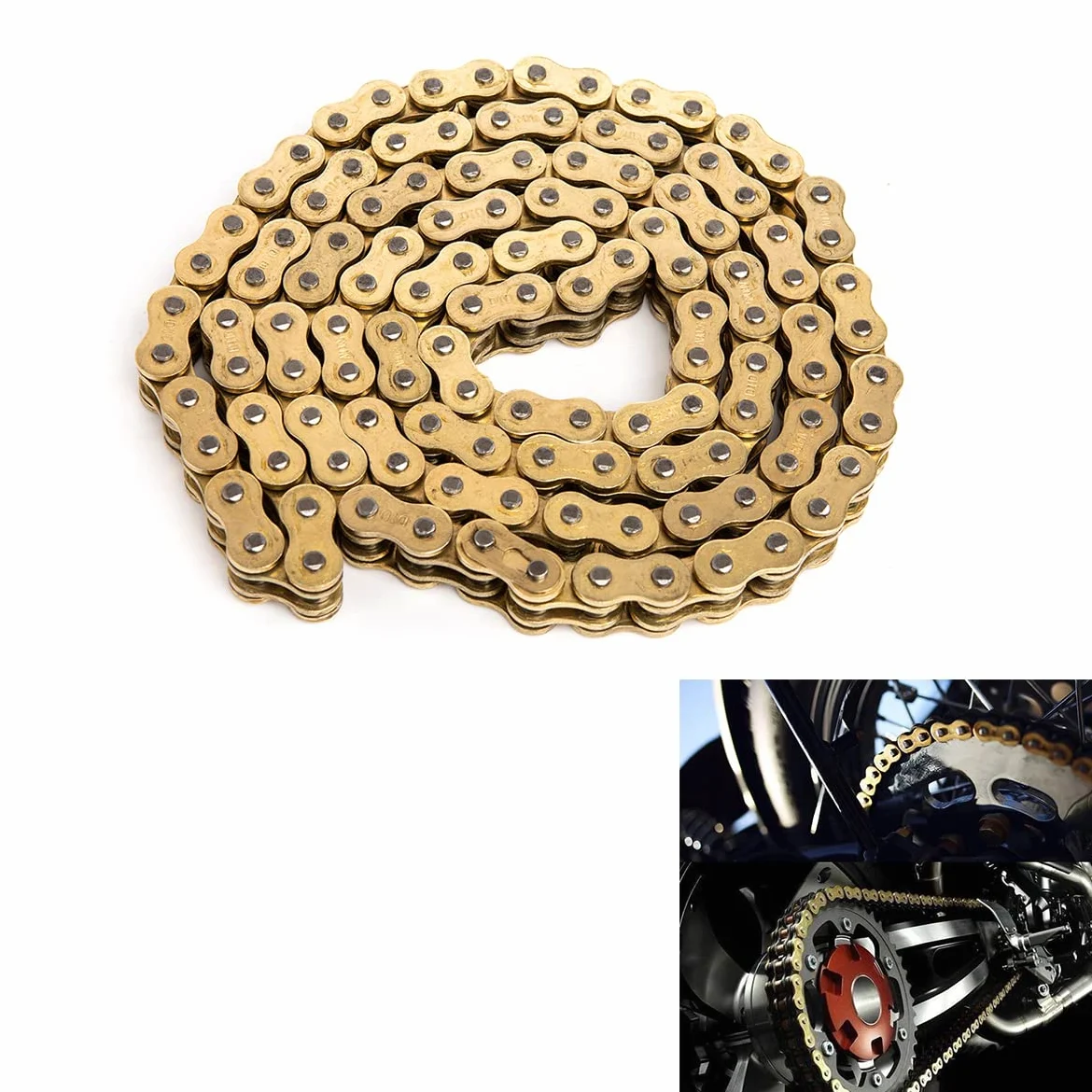 Cadena de motocicleta cadena de sello de aceite DID O Ring 520 525 530 cadenas 120 enlaces para ATV Quad MX Enduro Motard, cadena de conducción de carreras (525HV-120L)