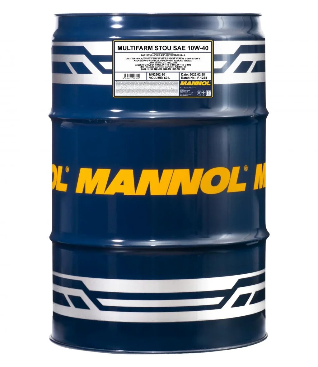 MANNOL Aceite de motor 10W-40 Multifarm Aceite mineral ACEA E3 API CE API CD API SF API GL-4 API CG-4 API CF-4 API CF STOU 60L Compatible con MERCEDES-BENZ Clase E Sedán W211 190 W201 W124 Sedán W124