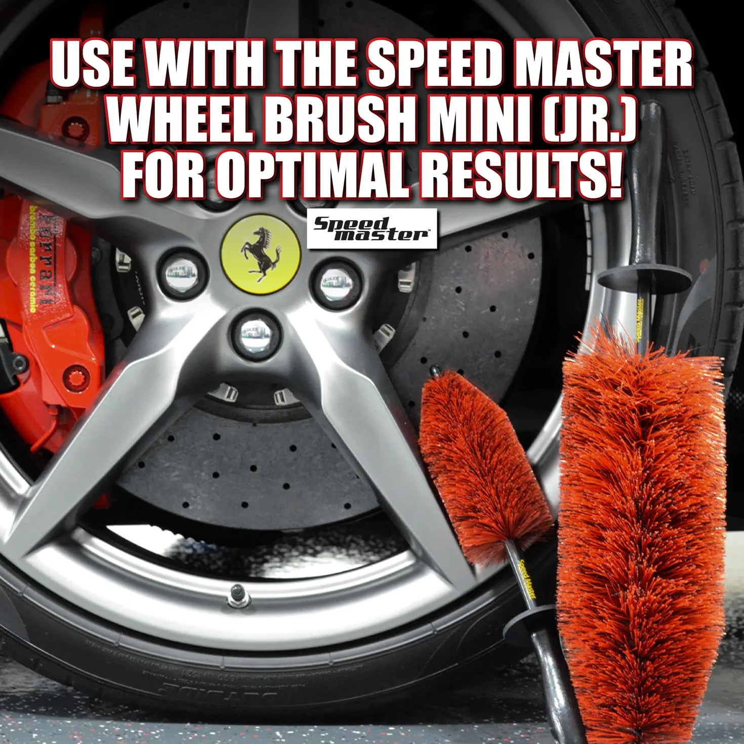 SPEED MASTER Juego de 2 cepillos para Ruedas, Resistente al Polvo de los Frenos, Suave con Las Ruedas, cerdas de Espuma viscoelástica, fácil de Usar, súper Duradero