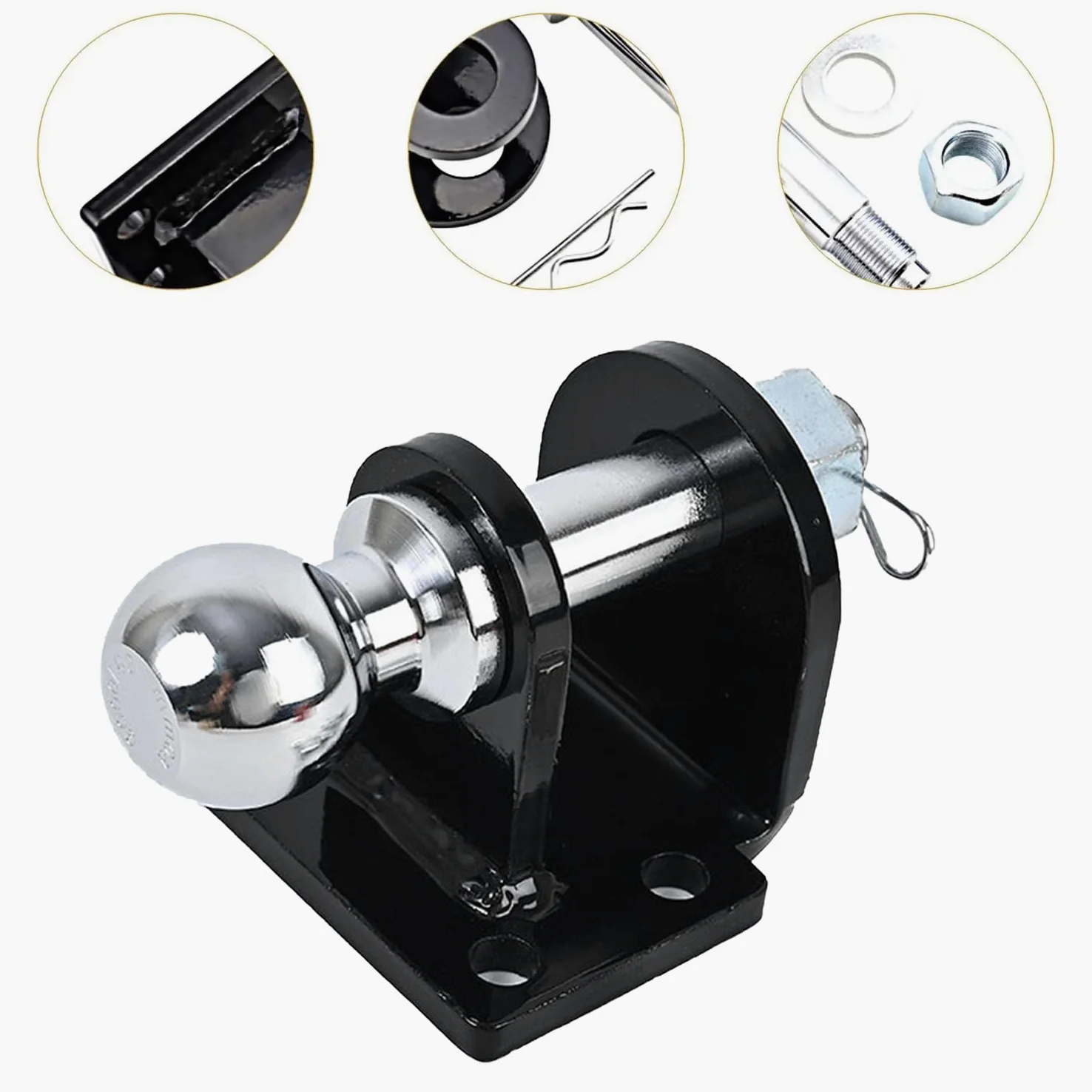 Enganche Remolque,Acoplamiento Mixto,Barra De Remolque Recta De Vástago Largo,Enganche De Remolque con Bola 50mm,para Todos Los Modelos De Vehículos,Cabezal Esférico De 70,8 Mm.