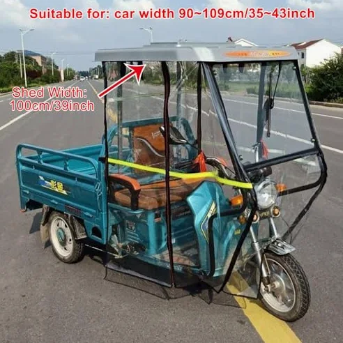 Genérico Fundas para vehículos de Deportes de Motor, Funda Impermeable para Scooter de Movilidad, Fundas para Triciclo, Almacenamiento al Aire Libre, Impermeables, Reflectantes, Lona a Prueba de lluv