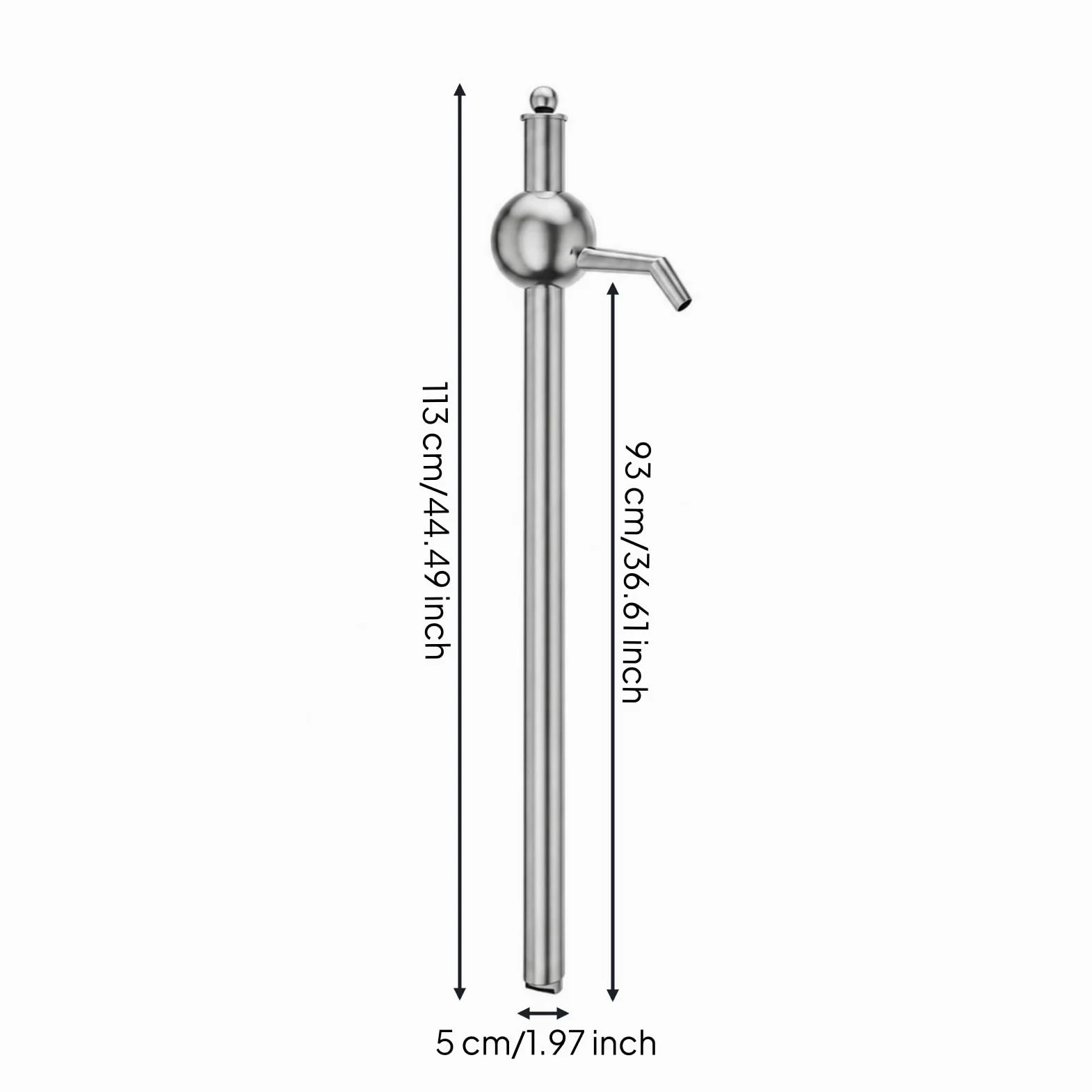 Bomba de Aceite Manual Extractor Dispensador Sifón Bomba de Tambor con Estructura Metálica Robusta en Acero Inoxidable 304 y Accionamiento a Mano sin, 93cm, Bomba De Aceite Esférica