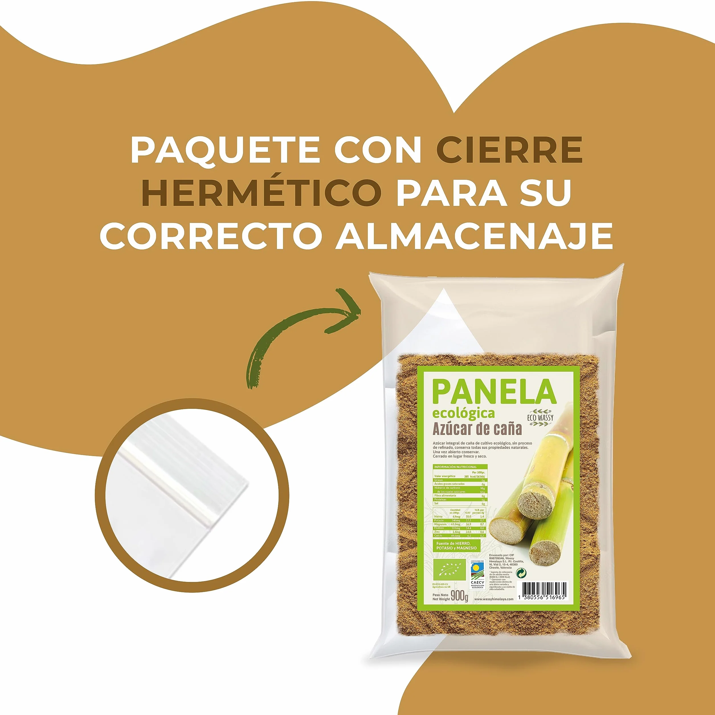 Azucar Moreno Integral De Caña Colombiana Pulverizada Ecológica Sin Refinar Alto Contenido de Nutrientes