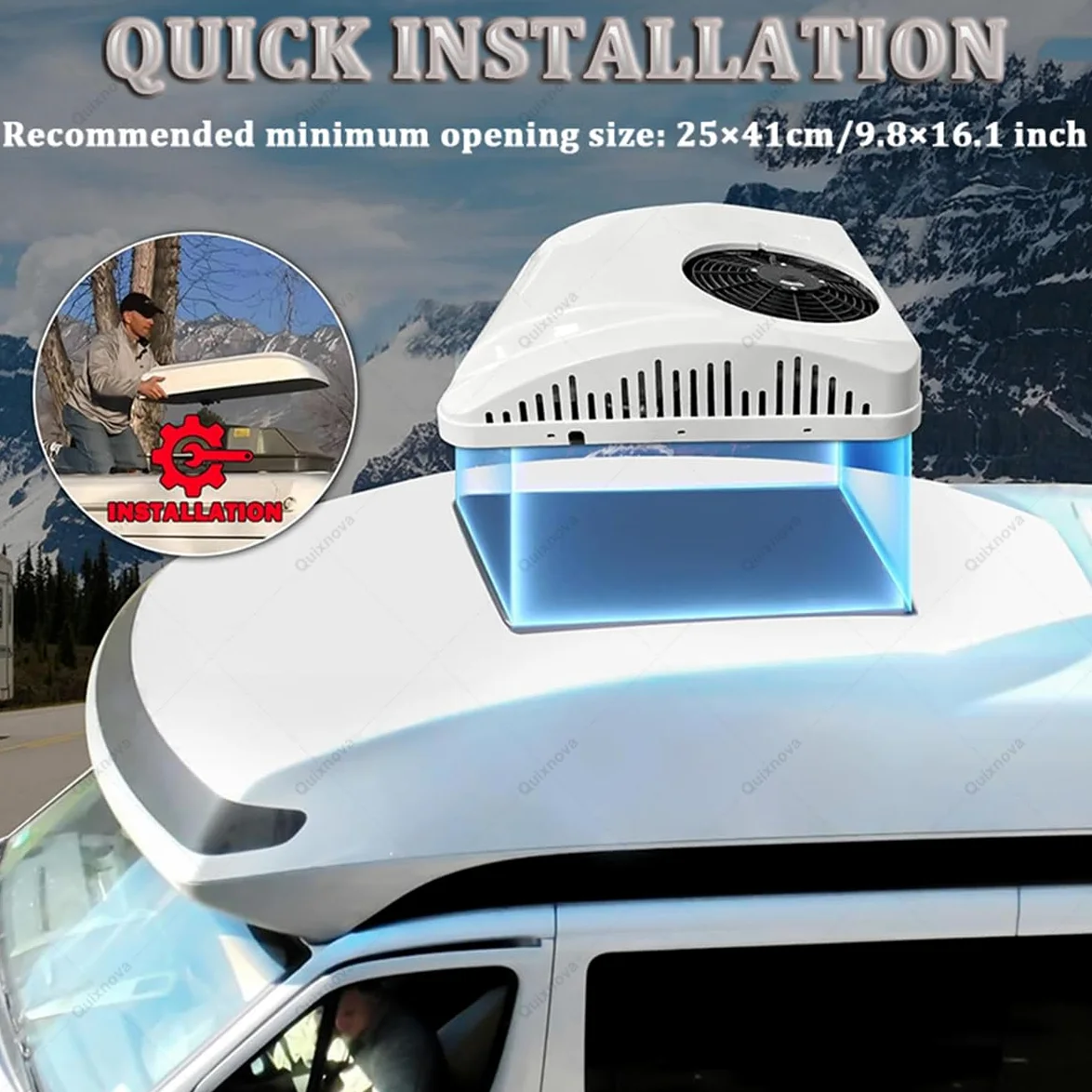 Aire Acondicionado de Techo 12V 24V para Vehículos Recreativos Camiones Caravanas