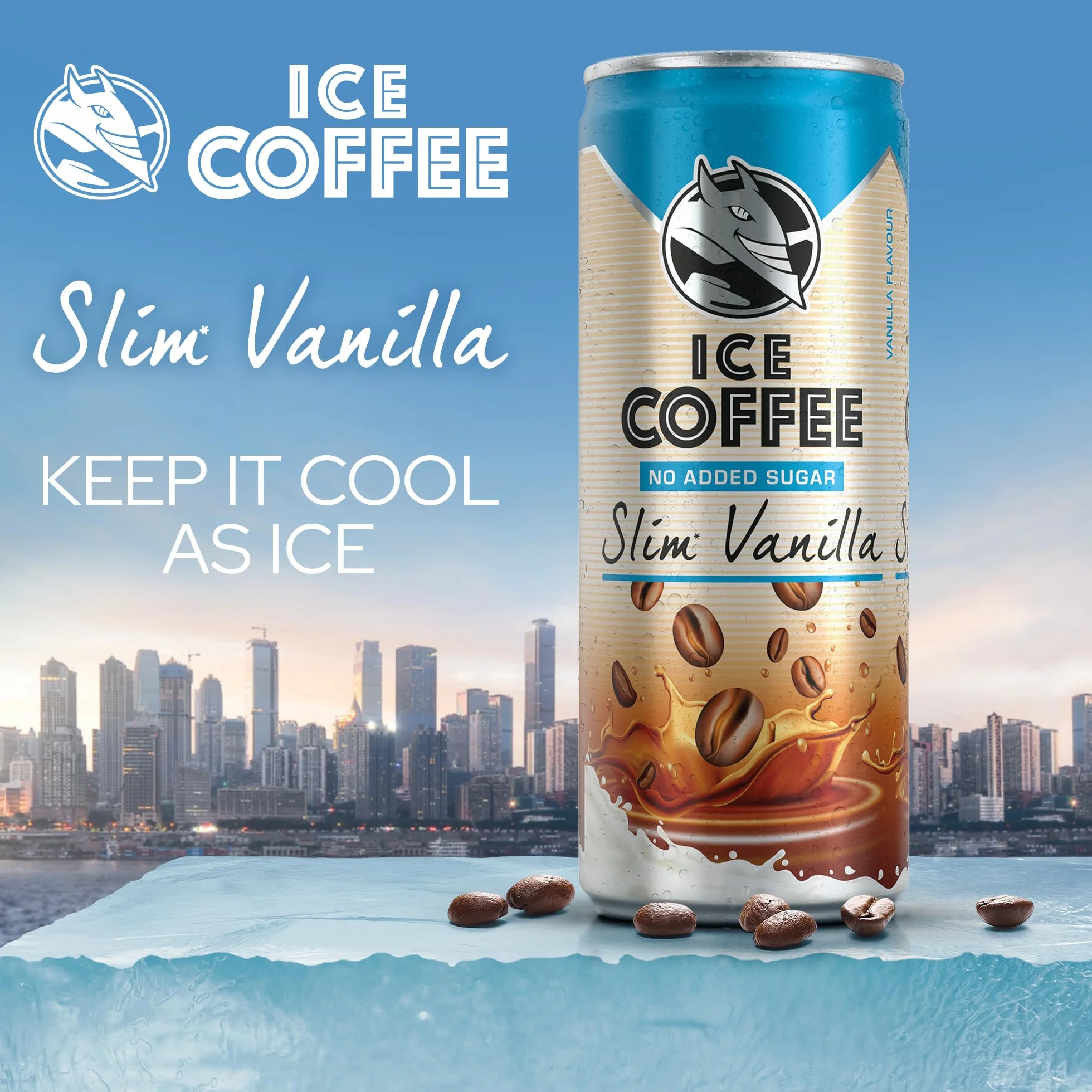 HELL Ice Coffee Slim Vanilla Latte 24x250ml Cafeina 40mg/100ml Cafe Arabica Robusta