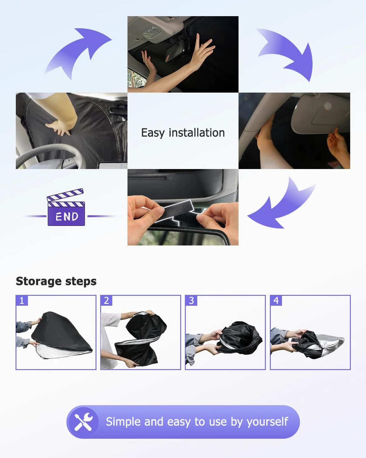 LUWU Parasol Parabrisas Compatible con Citroen C3 Aircross 2017-2024 Protección UV