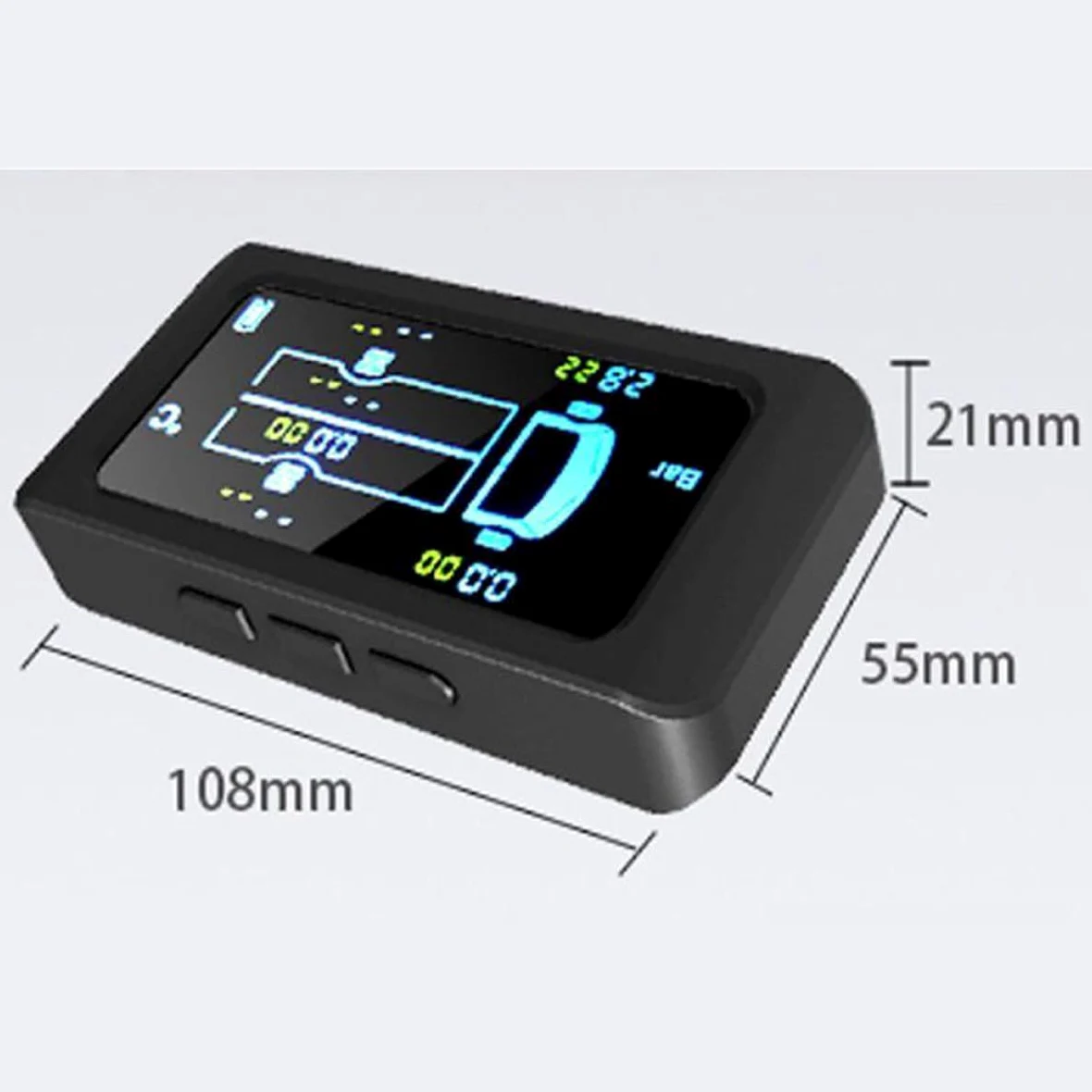Sistema de Monitoreo de Presión de Neumáticos Solar Inalámbrico para Camiones Grandes y Autocaravanas Pantalla a Color de Alta Definición y Advertencia Visual y Audible para 6
