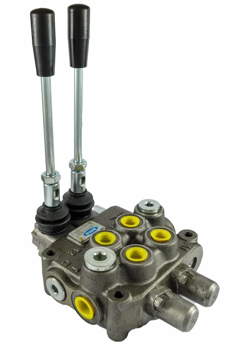 Dispensador hidráulico Ama: dispensador hidráulico de 2 palancas, tipo base, 3/8", 40 litros, 180 bar