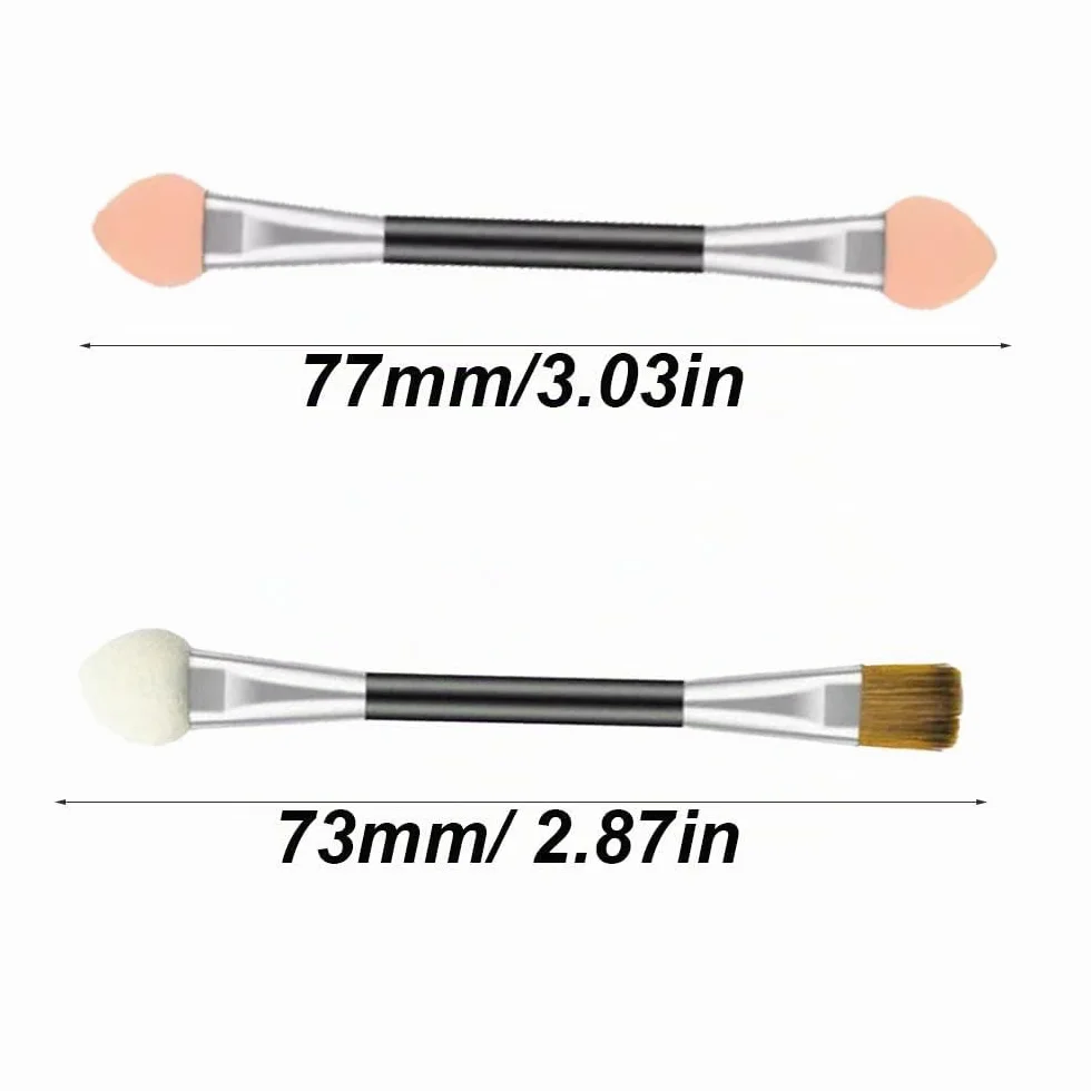 Brochas para Sombra de Ojos de Doble Punta, 12 Esponjas Aplicadoras