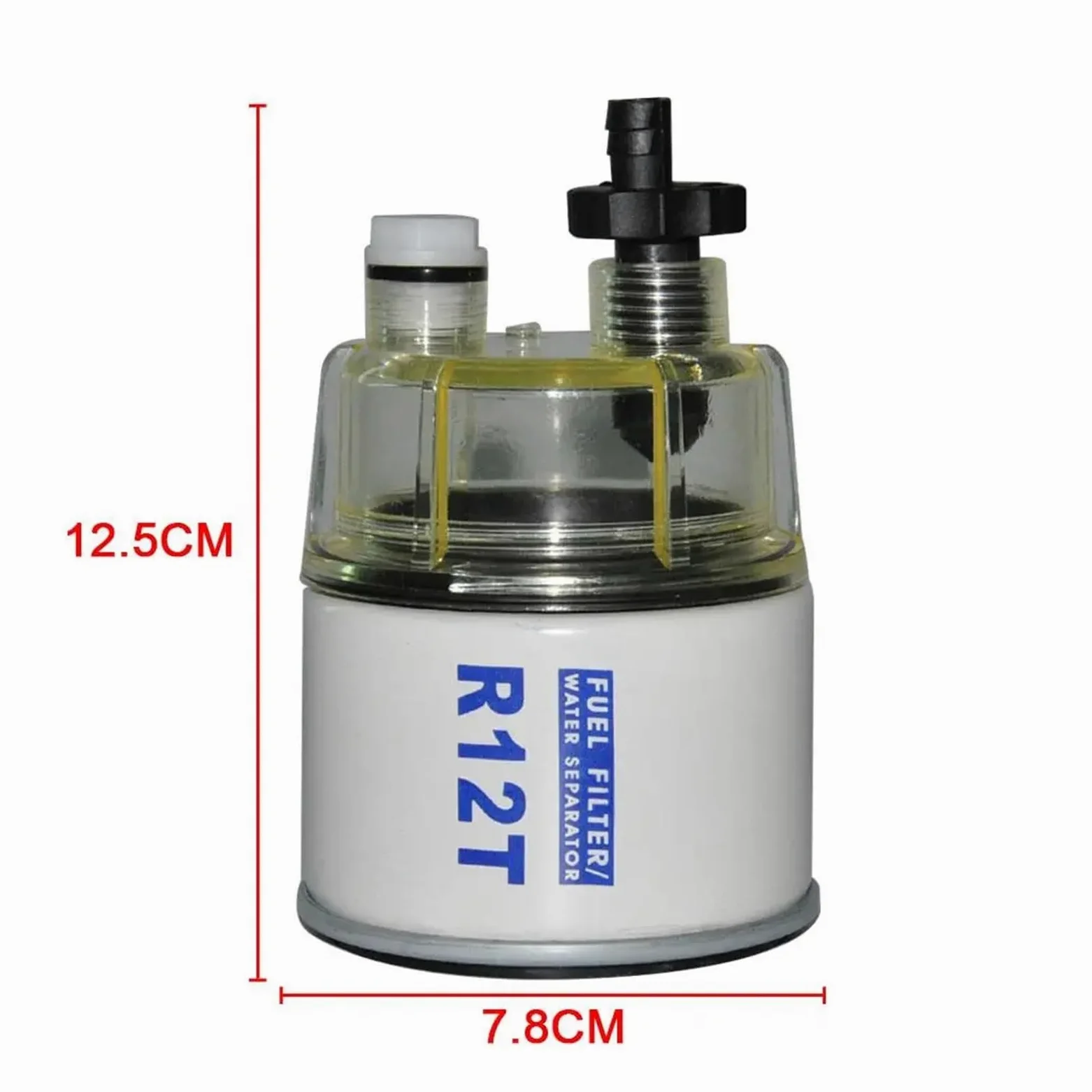 R12S R12T separador de combustible filtro de aceite y agua giratorio para cortacésped, lancha rápida, motor marino (tapa de aceite de filtro)