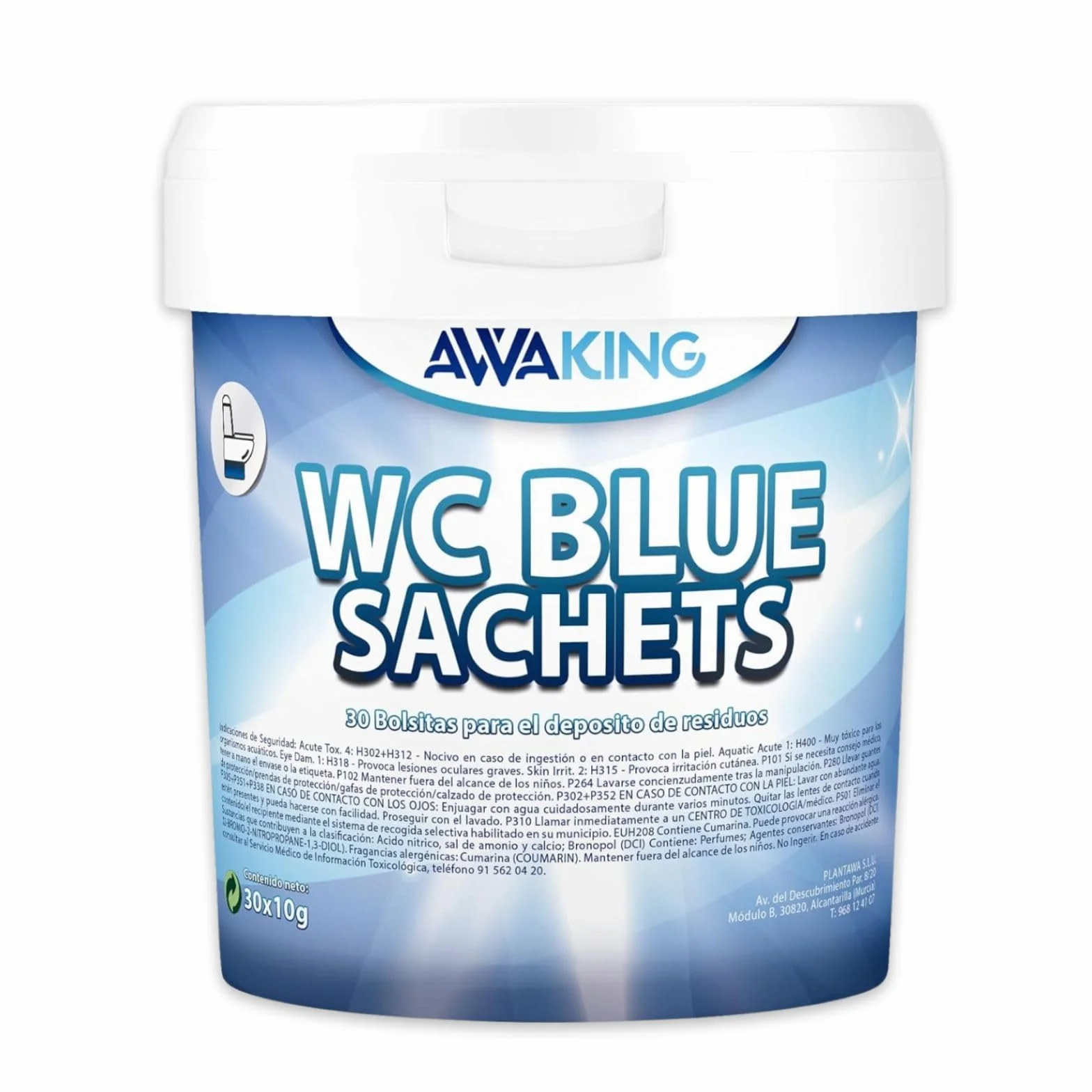 AWAKING Pastillas WC Quimico Autocaravana Blue Sachets 30ud | Limpia y Desodoriza. Fórmula Concentrada y Aroma Fresco Depósito Aguas Negras de Caravana, Limpieza profunda, Camper, Descompone Residuos.