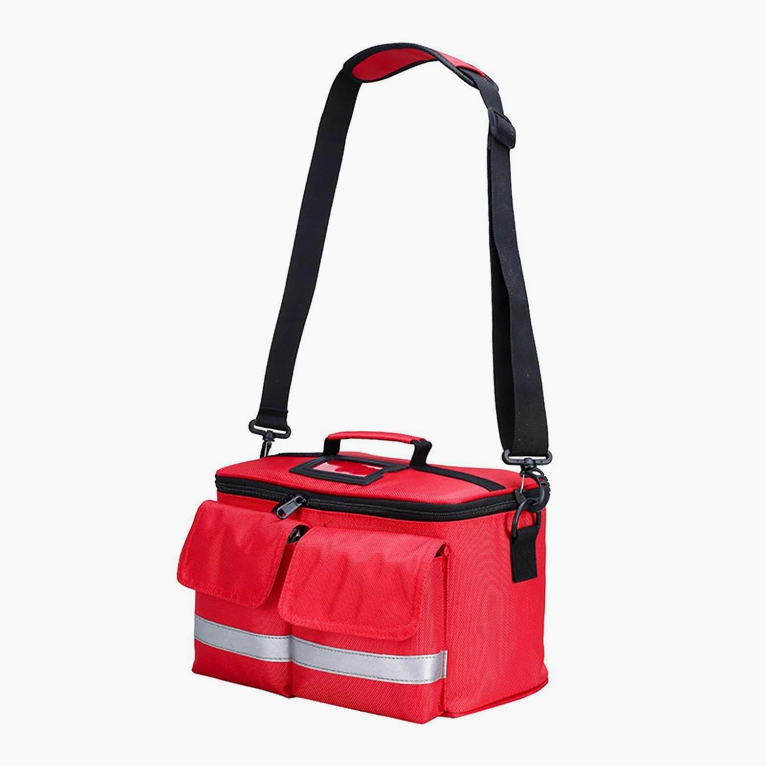 Bolsa de botiquín de primeros auxilios, bolsa almacenamiento vacía, primeros auxilios para senderismo, oficina, viajes, azul oscuro, rojo, 32x19x18cm