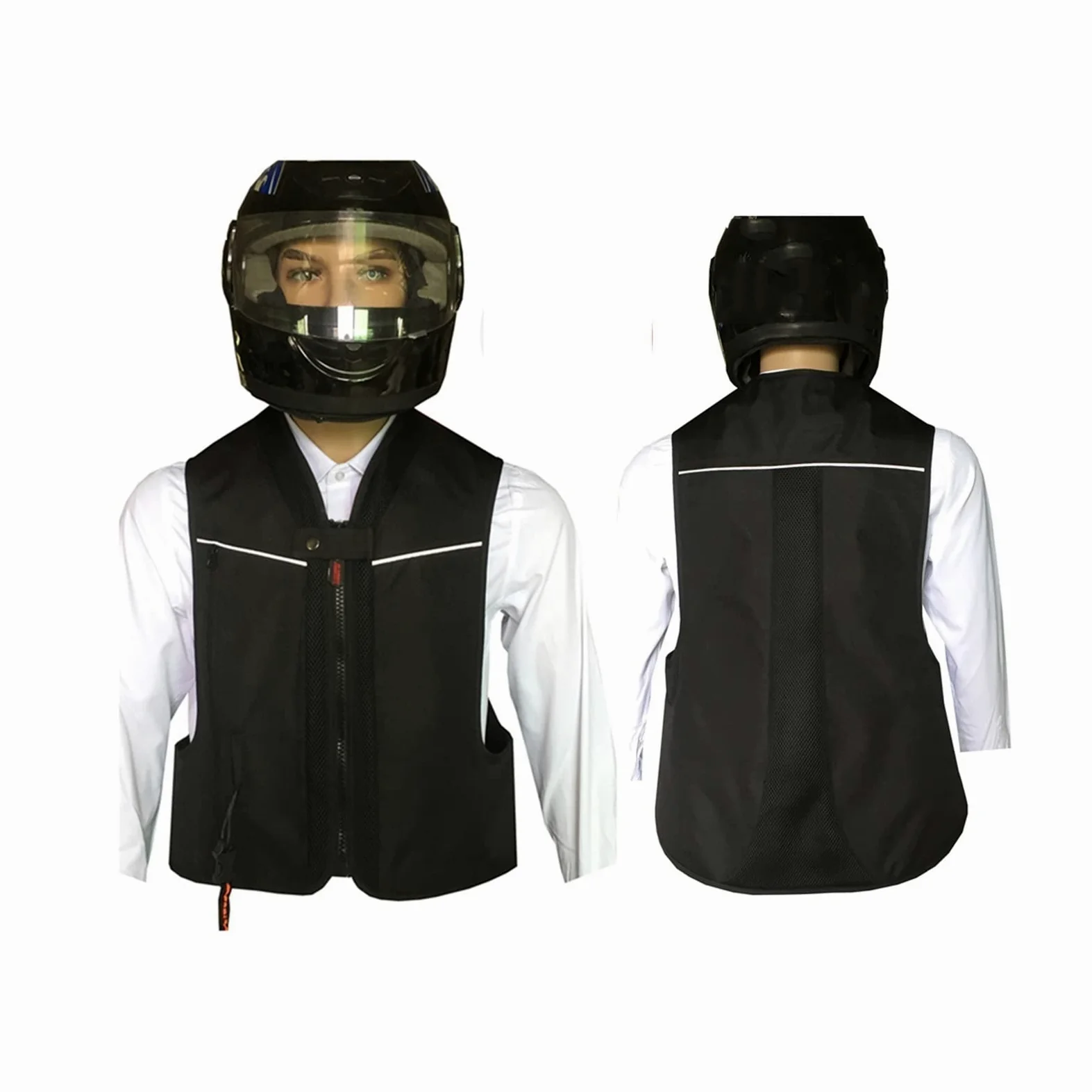 Chaleco Airbag Moto Chaleco Hinchable Motocross Malla Transpirable 3D, Múltiples Bolsas De Aire Chamarra Reflectante Con Cierre