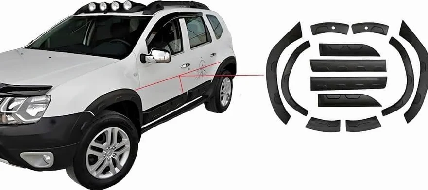 Boa Line - Kit de carrocería ABS para guardabarros y puerta (12 piezas) (Off Road), compatible con Dacia Duster 2010-2017