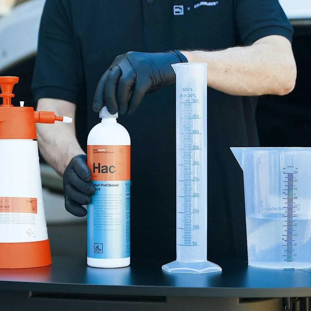 Koch Chemie Hull PreCleaner acid 1L - Limpiador ácido para casco de barco y cubierta, elimina la cal, el óxido, gelcoat, plástico, acero inoxidable, limpiador de barcos