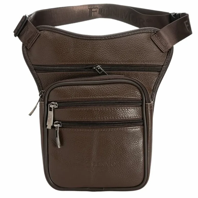 Bolsa de Pierna,Pernera Moto Bolso de cuero for hombre, bolso de cintura, bolso cruzado, bolso cruzado, bolso for pantalones, correa for cadera, trasero, ciclismo, motocicleta, bandolera mensajero(Bro