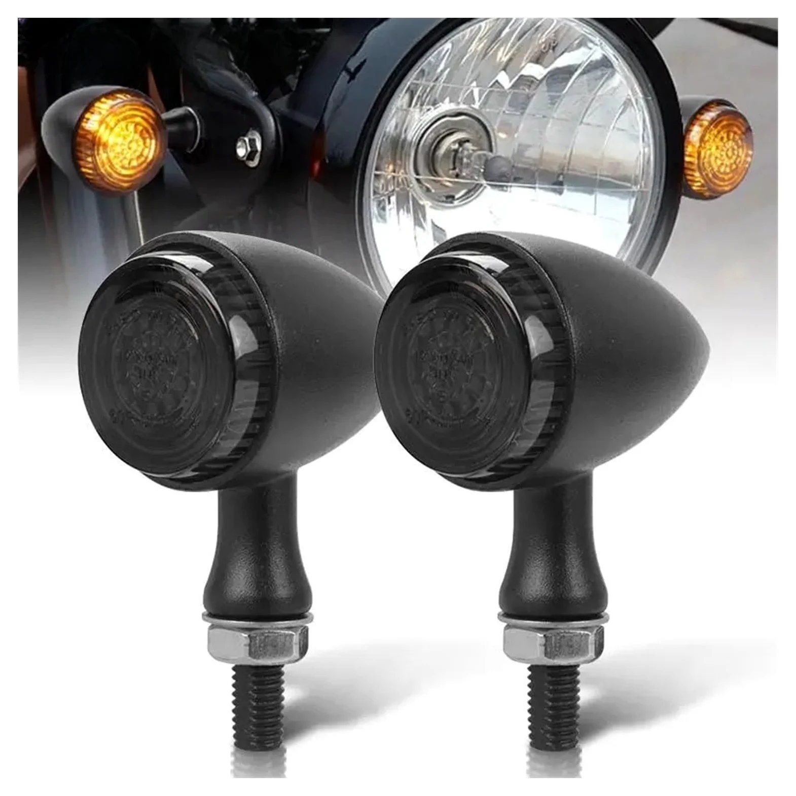 Luces indicadoras Motocicleta Luces Intermitentes LED M10 para Motocicleta, Intermitentes Ámbar, para Ho&nda para Ya&maha Cafe Racer, Dirt Bike, 12 V