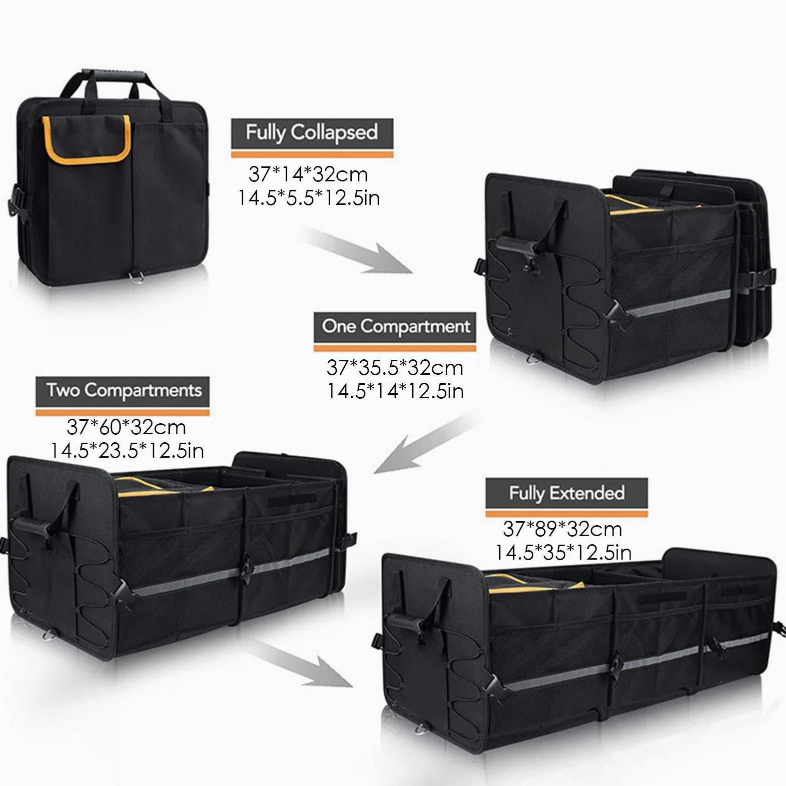 Organizador De Maletero Para Coche SUV Divisores Ajustables Impermeables | de Almacenamiento para Maletero Para Sedán, SUV, Camper, Camión, Camping y Viaje por