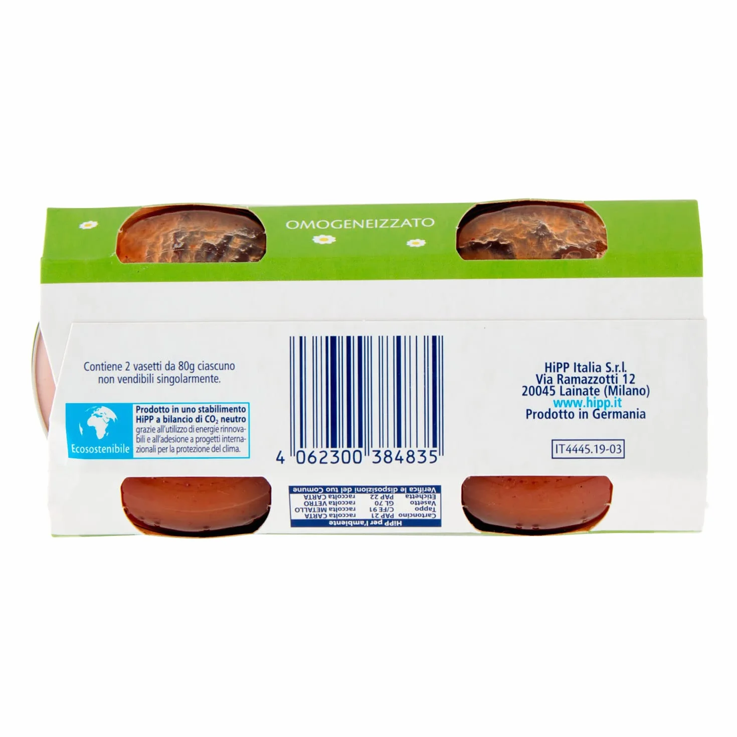 HiPP Omogeneizzato Biologico di Prugna e Mela 4+ Mesi, 2 x 80g