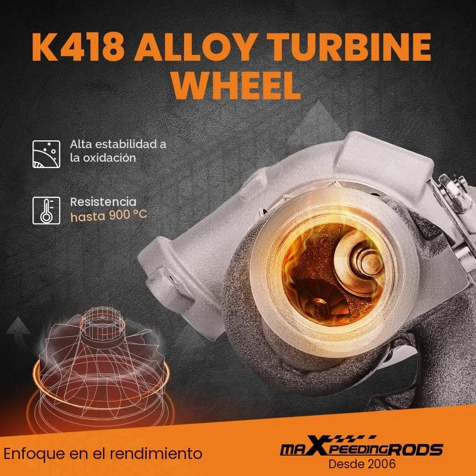 maXpeedingrods Turbocompresor TD025 para 207 307 308 Expert Partner | 1.6 HDi 1.6L DV6 B / DV6 ATED4 49173-07508 4917307508