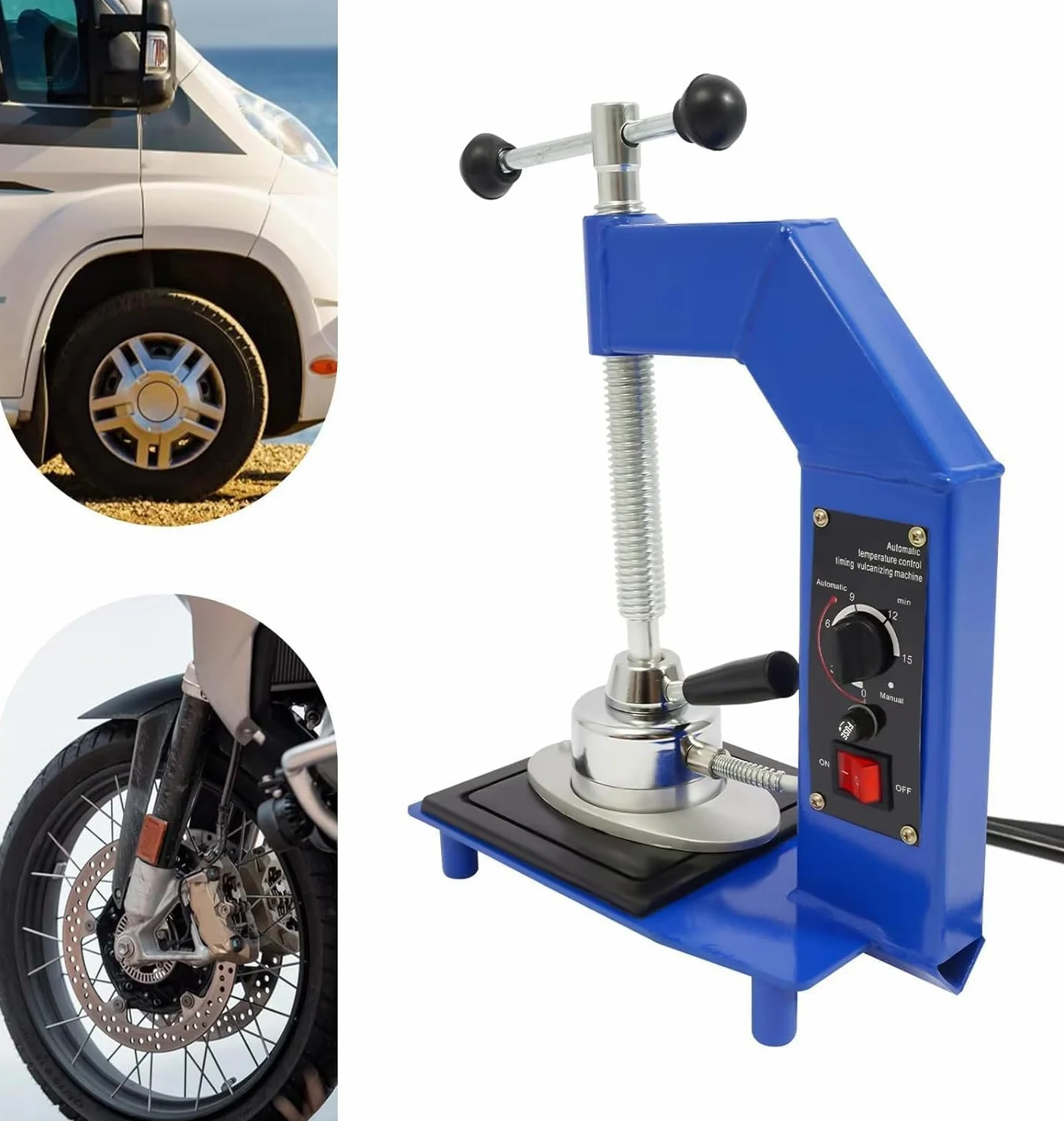 Máquina de vulcanización de neumáticos con temperatura ajustable para reparaciones de banda de rodadura y paredes laterales en neumáticos de automóviles, todoterreno y camiones ligeros