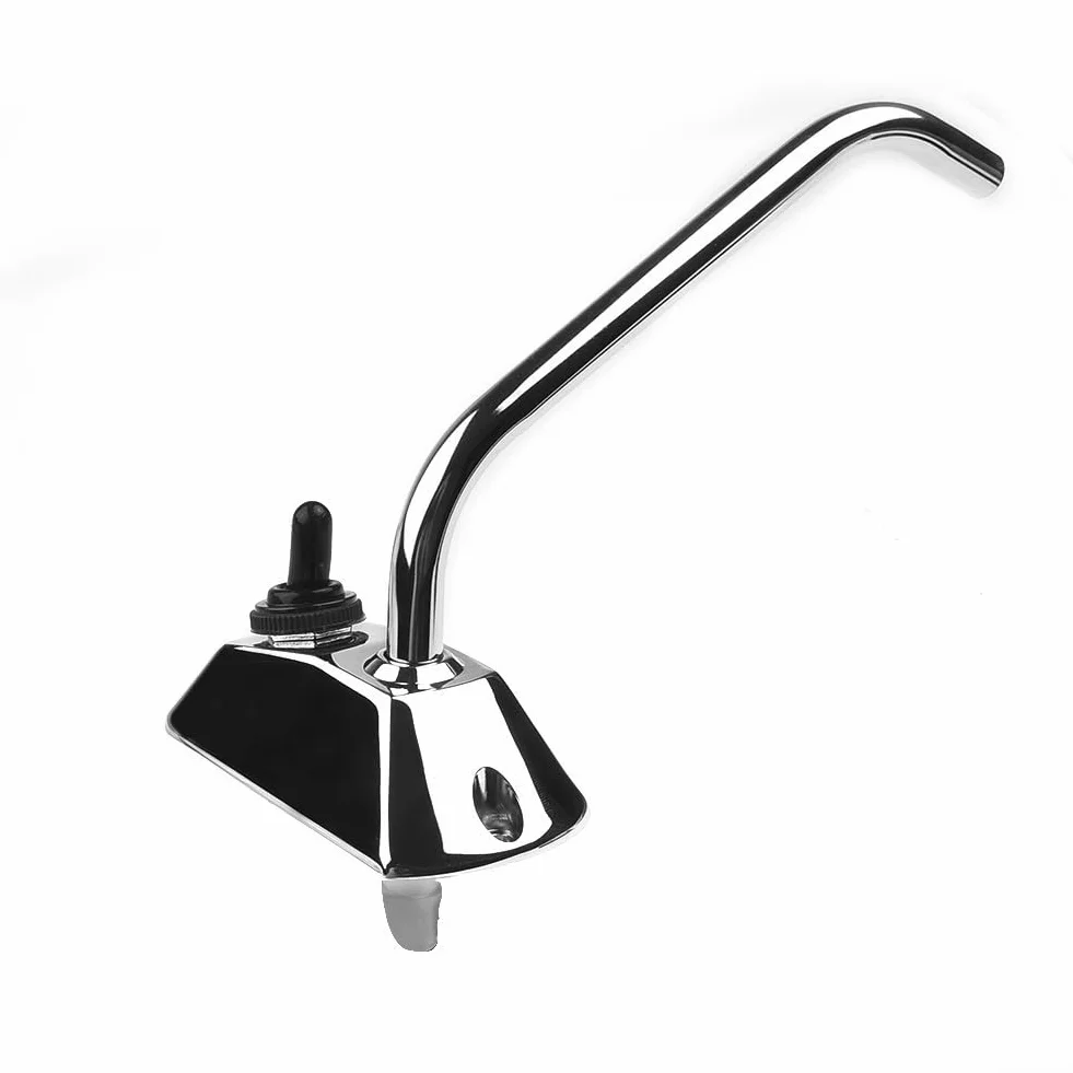 Grifo de cocina de 12 V CC con interruptor integrado y boquilla oscilante de acero inoxidable para aplicaciones de caravana, barco, RV