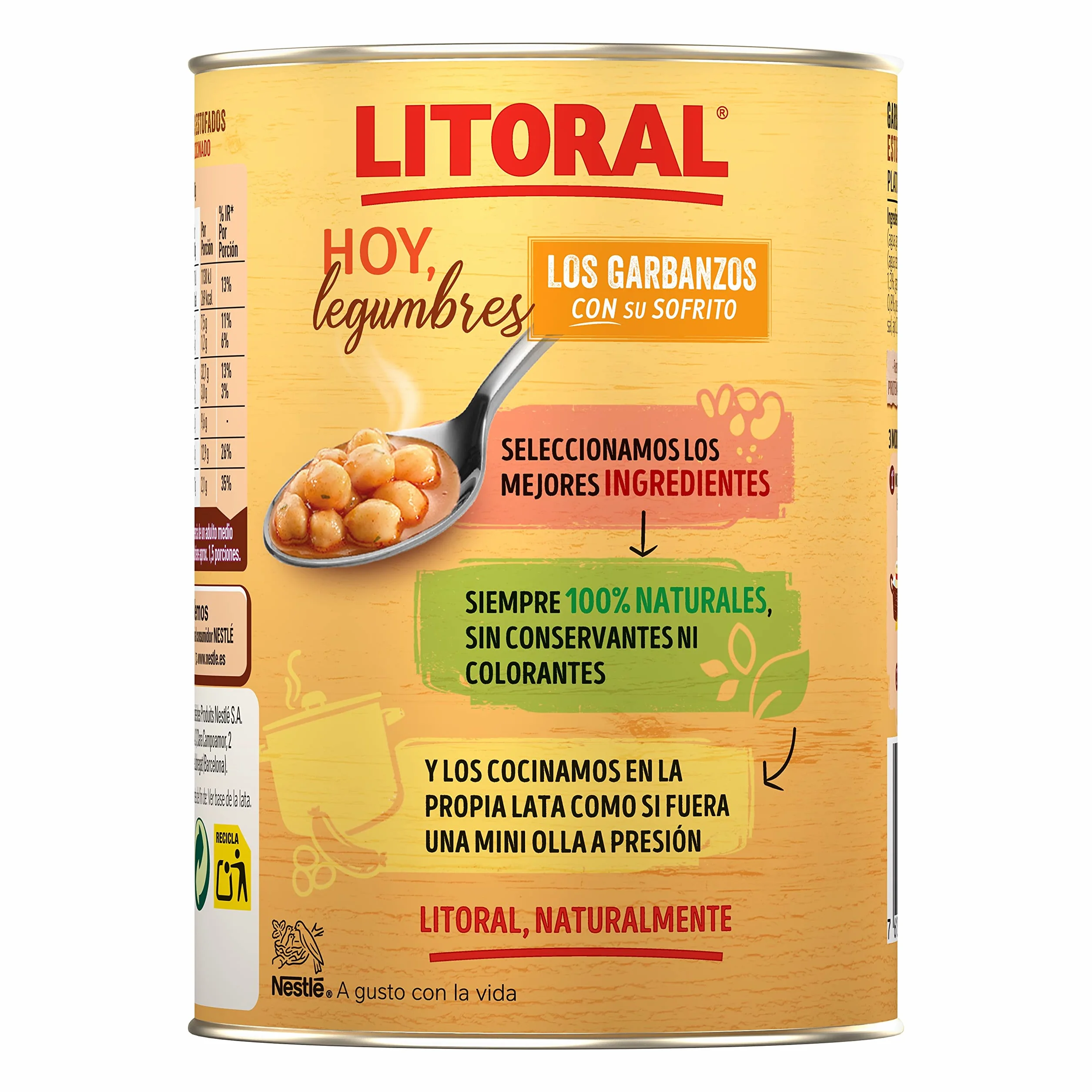 LITORAL Hoy Garbanzos con Sofrito Sin Gluten 440 g
