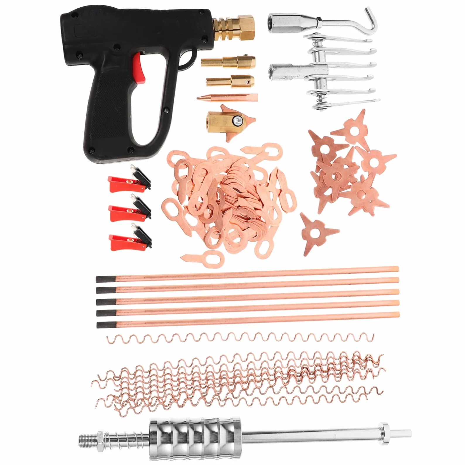 PartyKindom Kit Extractor de Abolladuras para Carrocería de Coche 86 Piezas Hierro Resistente Bricolaje Reparación Automotriz Profesional Extracción de Golpes y Pinchazos