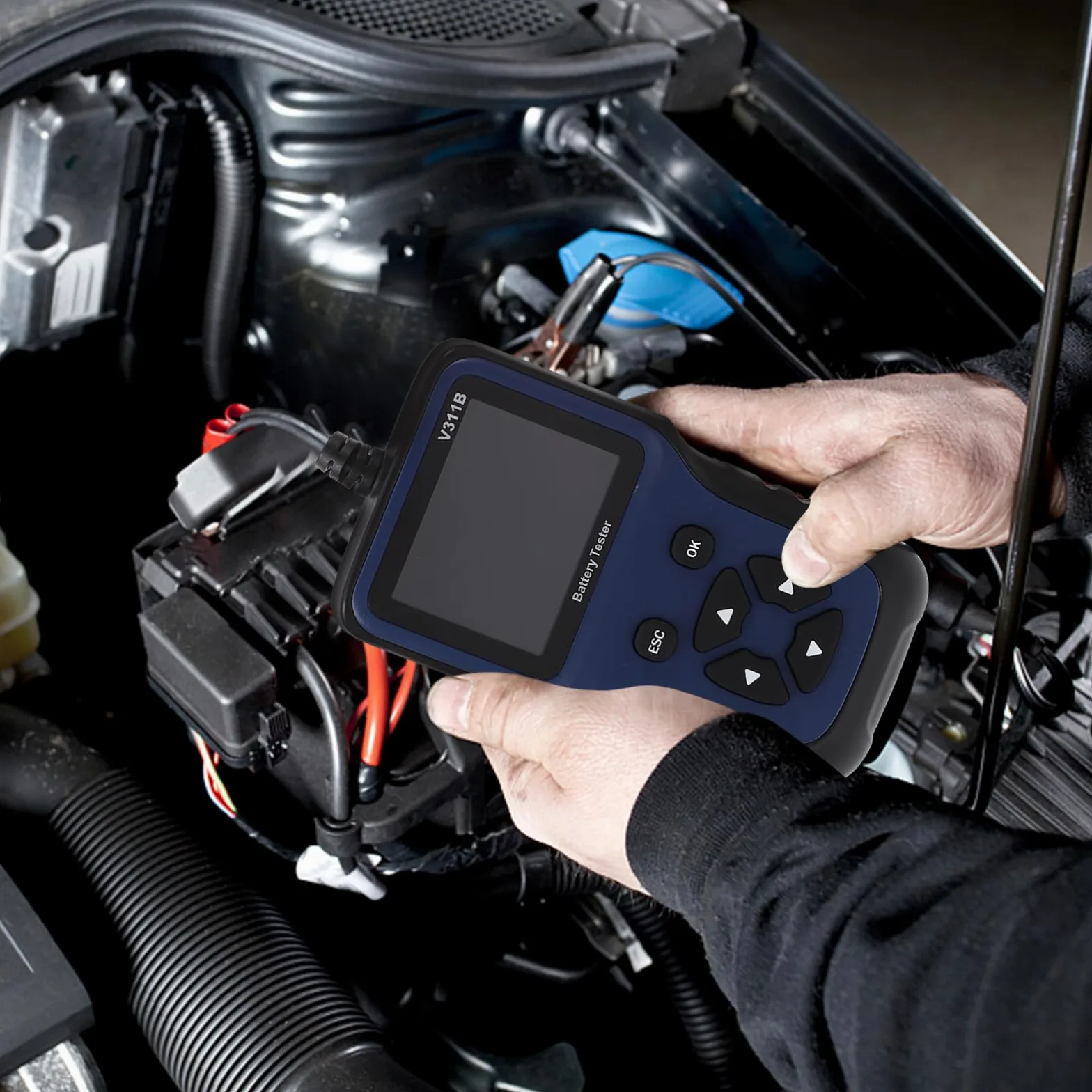 Anneome Comprobador de Batería de Coche Herramienta de Prueba Automática Impresora Idiomas Comprobador de Carga de Batería para Suministros para Automóviles Uso Taller o Garage