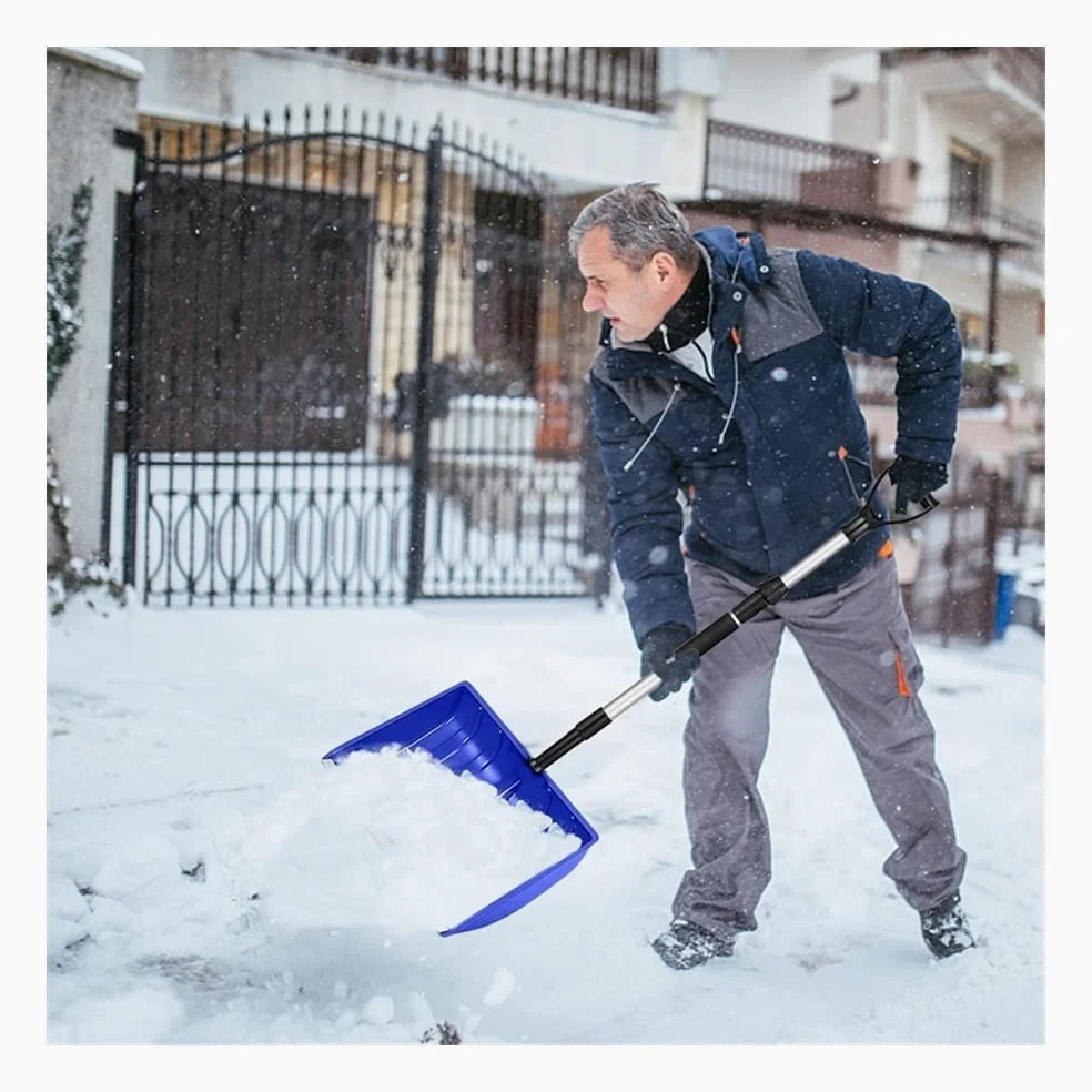 Rascador de Hielo para Coche Pala Plegable con Mango Remoción De Nieve Ancha para Automóvil Pala De Nieve Portátil Grande para Entrada De Auto, Jardín Liviano Rascadores de Hielo para Coche
