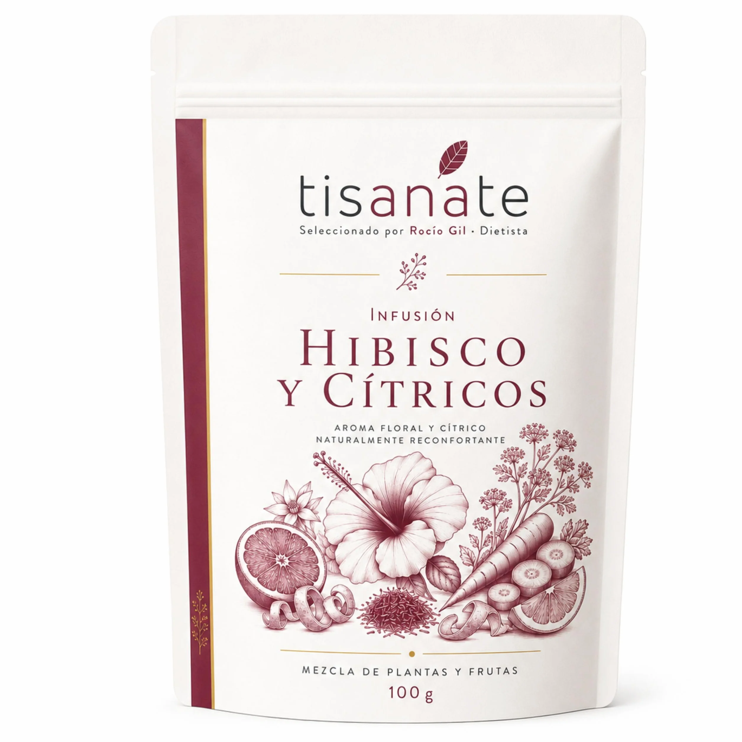 Infusión Hibisco y Cítricos 100g – Té de Hibisco y Flor de Jamaica con Naranja y Limón