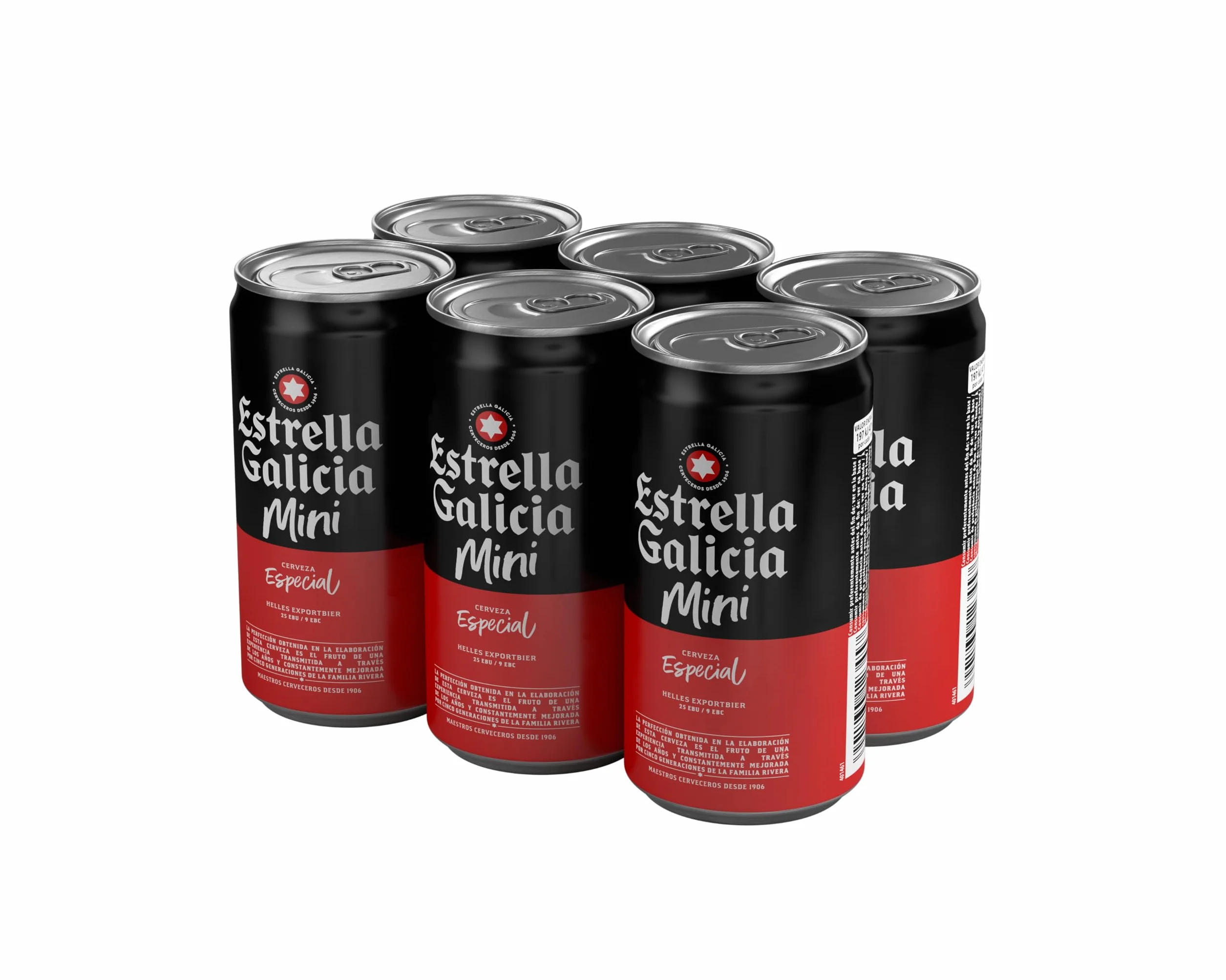 Estrella Galicia Especial Mini Cerveza Lager Premium Pack 24 Latas x 25 cl 5,5% Vol.
