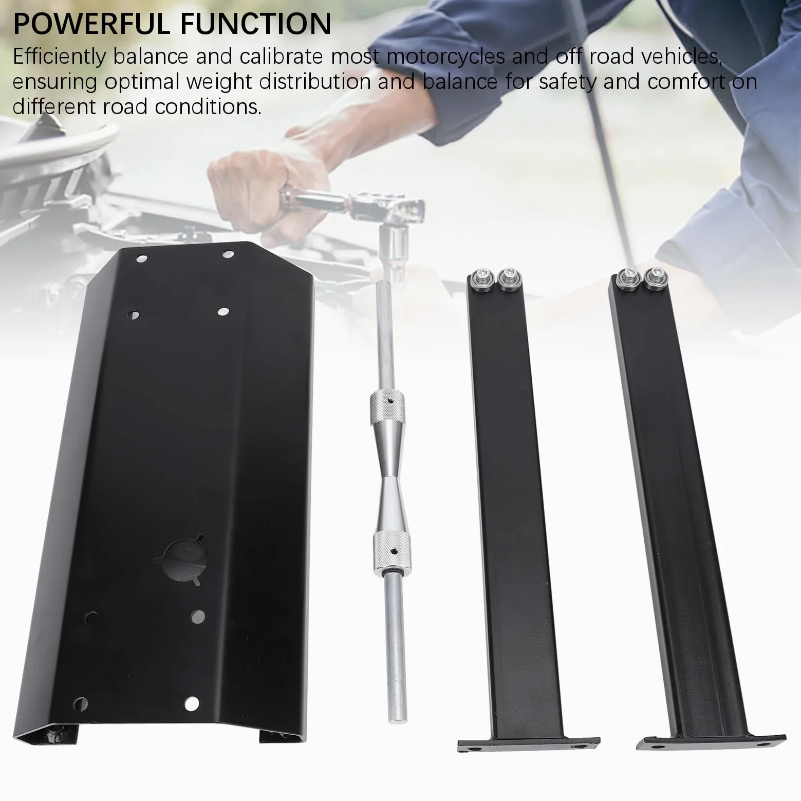 Jiawu Equilibrador de Ruedas de Motocicleta, Conos de Centrado Ajustables, Equilibrador de Neumáticos de 13 de 8 Mm a 28 Mm, Soporte de Equilibrio de Ruedas con Diseño Desmontable Portátil para