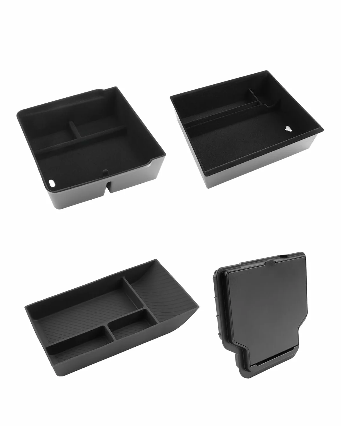 LFOTPP Para Tesla Model Y Juniper 2025 2026 consola central, organizador de reposabrazos, guantera + consola central, caja de almacenamiento oculta, para Tesla Model Y Juniper Accesorios [4 unidades]