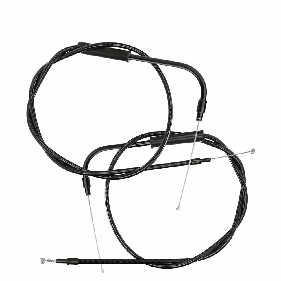 Juego de cables acelerador extendidos para motocicleta trenzados acero inoxidable para Sportster XL 1996-2017 para Dyna 2011-2015 para Softail