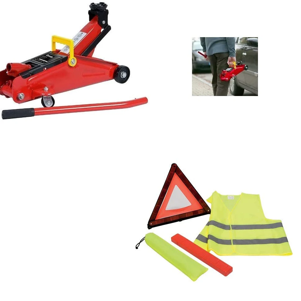 Compatible con GIOTTILINE Kit para Carro Carrito HIDRÁULICO con Carro SOS Kit DE Primeros Auxilios Auto TRIÁNGULO DE Emergencia + Chaqueta DE Fluido + Estuche SUMINISTRADO