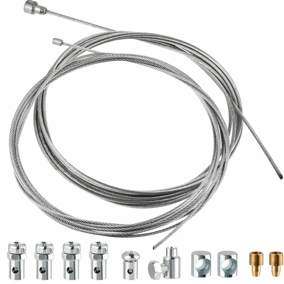 4M Cables de Freno para Moto con 9 Junta Roscada,Ø1.5mm Ø1.1mm Cable de Freno o Embrague Universal,Cables de Embrague para Moto y Cross,Kit de Reparación de Cable,Cable de Freno para Moto