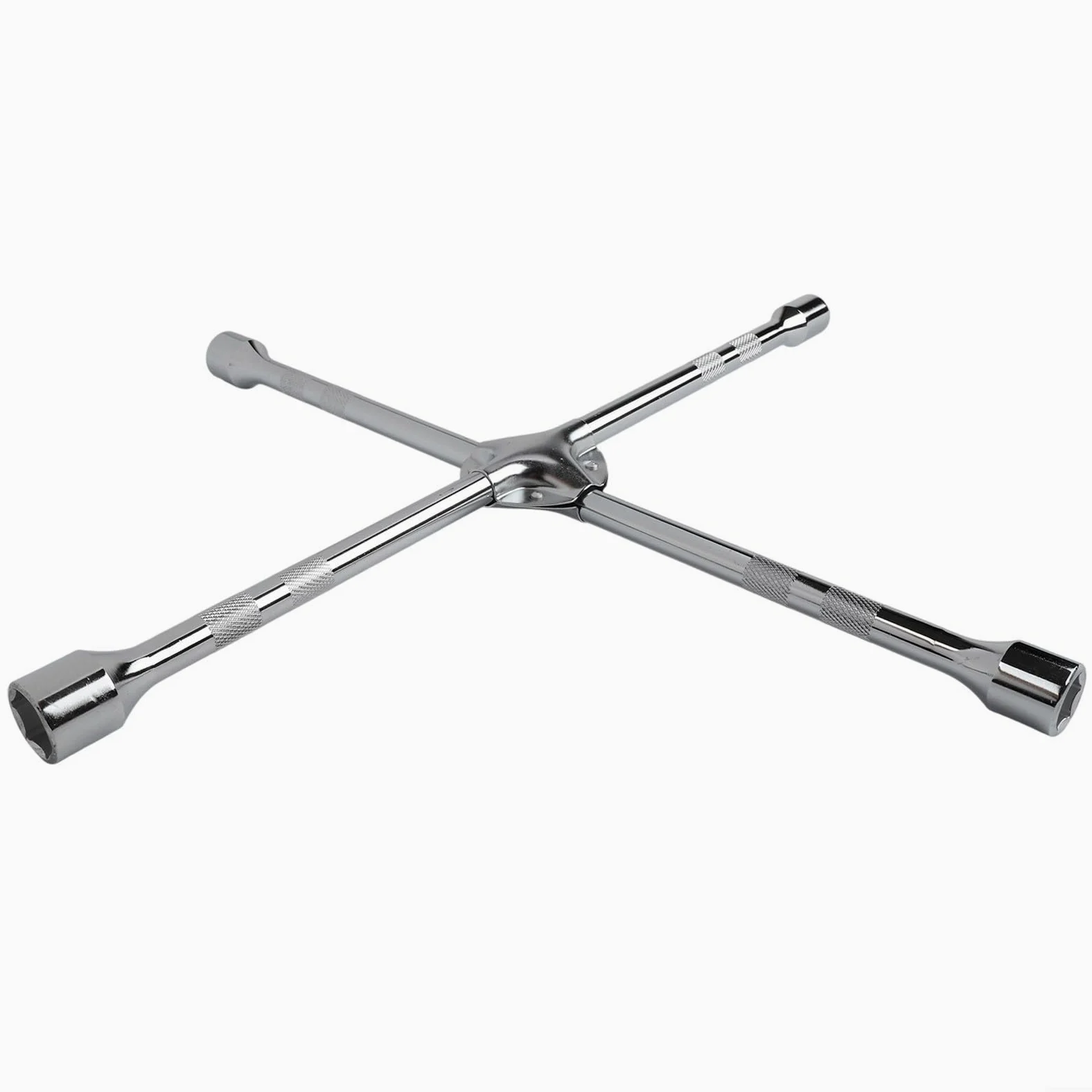 Llave de tuerca de cuatro vías, llave de vaso cruzado de 20 pulgadas con cabezales de 17/19/21/23 mm, acero resistente para cambio de tuerca de rueda de coche verde (20 pulgadas)