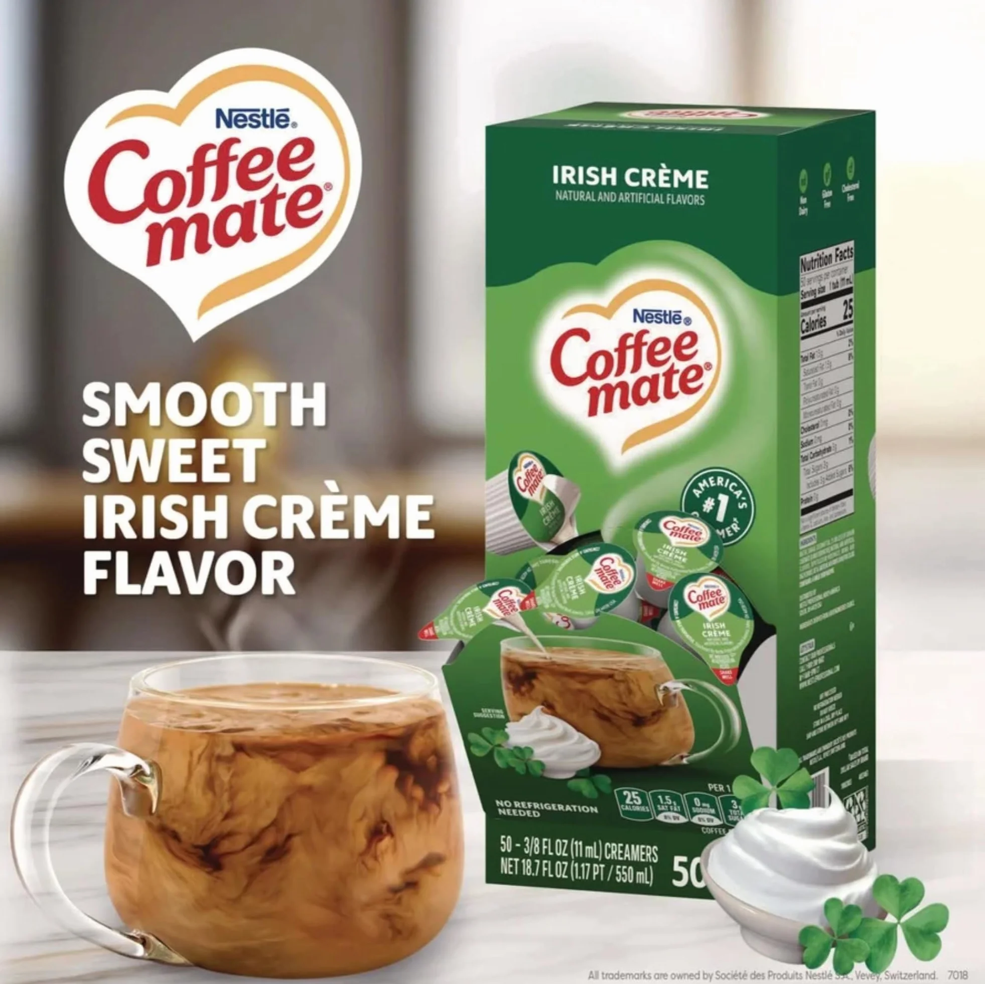 Coffee-mate Crema líquida individual irlandesa 50 unidades