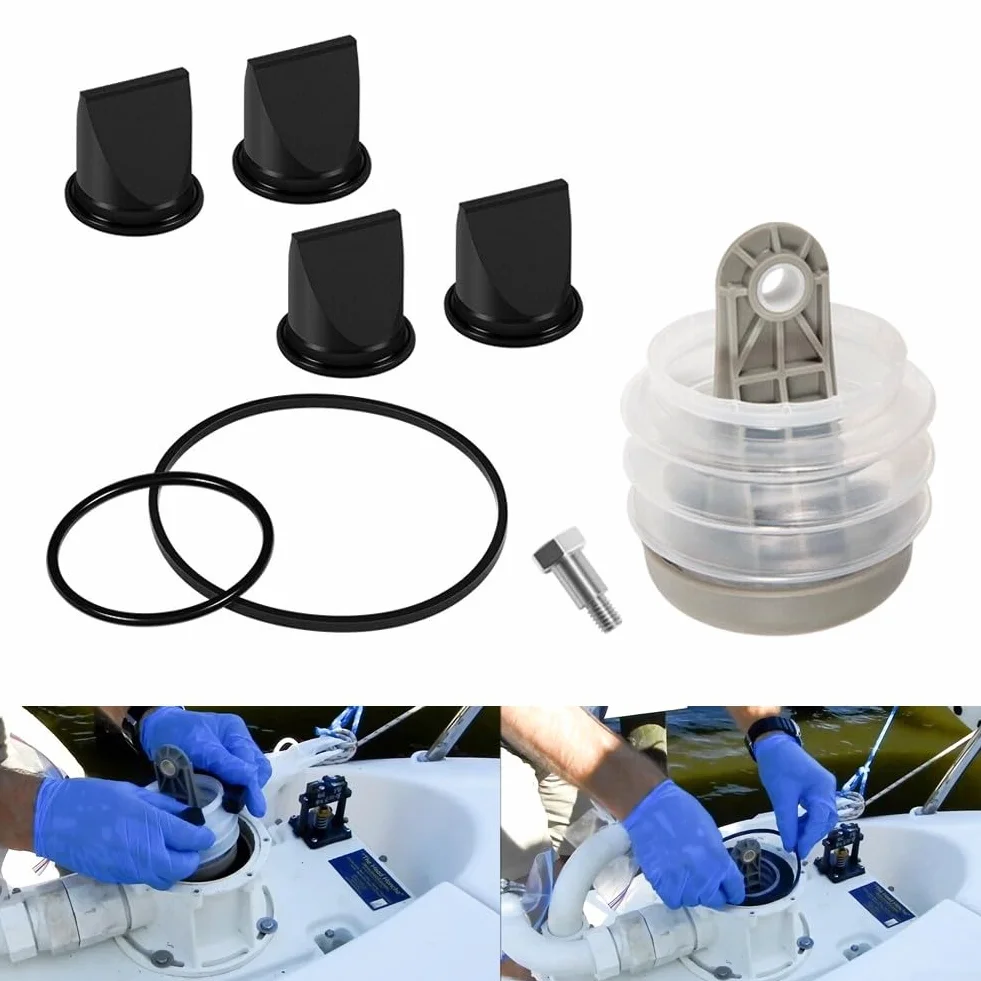 Kit de fuelle de bomba 385230980 y kit de válvula de de pato 385310076 de 1-1/2 pulgadas y kit de junta tórica 385310151 de repuesto para kit de bomba de vacío para Dometic S, T, J, VHT y VG