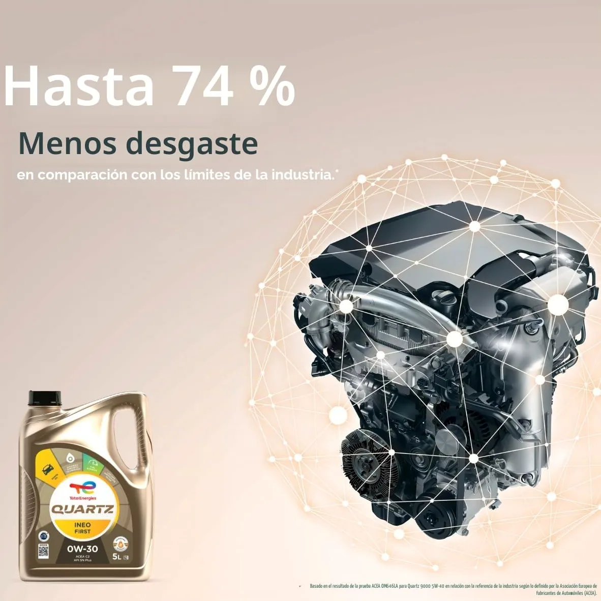 TotalEnergies Quartz INEO First 0W30 - Aceite de Motor Low SAPS, tecnología de Resistencia a la Edad, fórmula de Ahorro de Combustible, lubricante sintético avanzado de Aceite de Motor, 5 litros