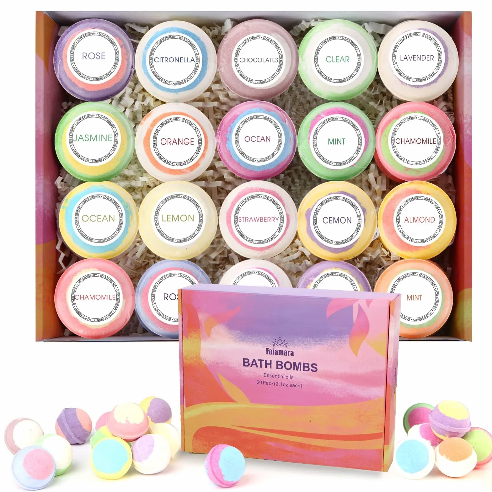 Bombas de baño de burbujas orgánicas y naturales, juego de regalo artesanal