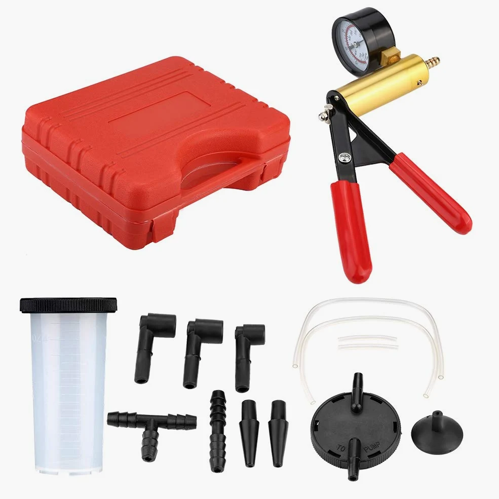 Bomba de vacío, Kit de comprobador de presión de Bomba de vacío Manual para automóvil, Herramienta de Prueba de Purga de Frenos