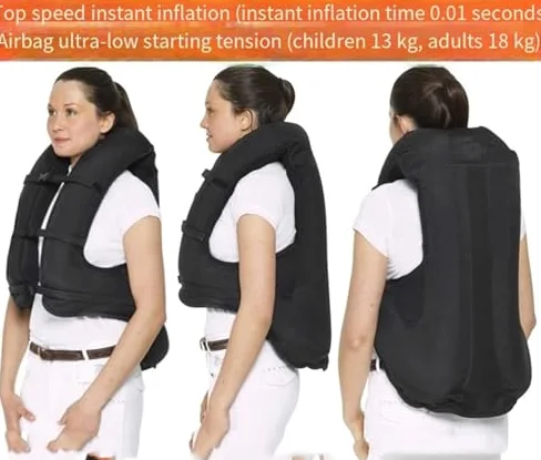 Chaleco inflable con airbag para equitación, sistema anticaídas para motocicleta y deportes todoterreno
