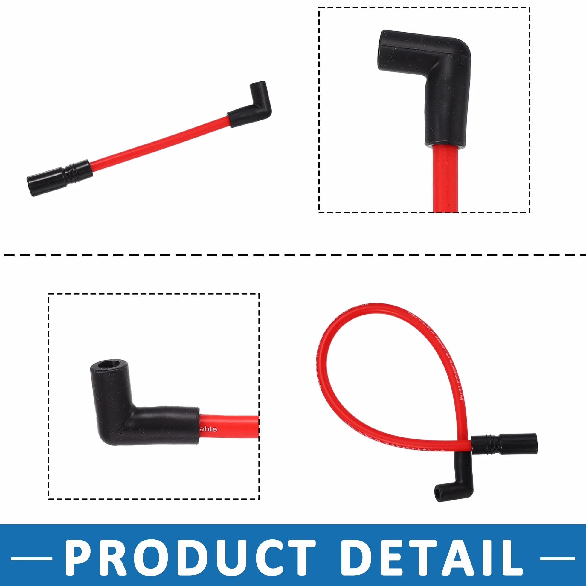 A ABSOPRO Bujía Cable para Harley-Davidson Caucho Rojo (Juego de 2)