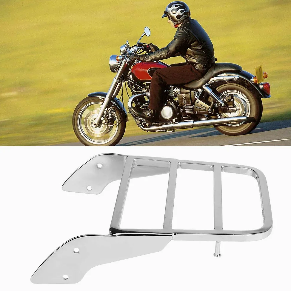 Portaequipajes Trasero para Motocicleta, Portaequipajes Trasero para Motocicleta para Honda Shadow VT750 C2 1997-2003 Portaequipajes Trasero Plateado Soporte para Portaequipajes