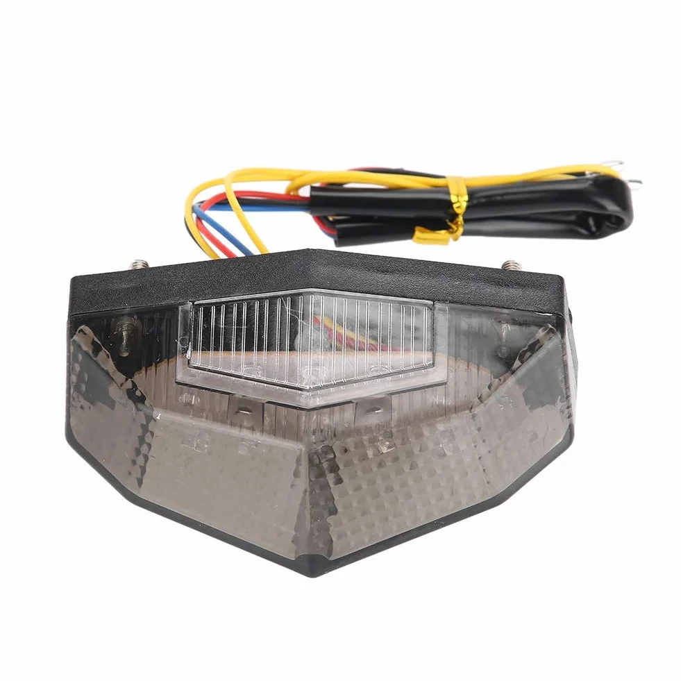 Yctze Lámpara de cola LED modificada para motocicleta, luz de advertencia de luz trasera Luz trasera con señal de freno