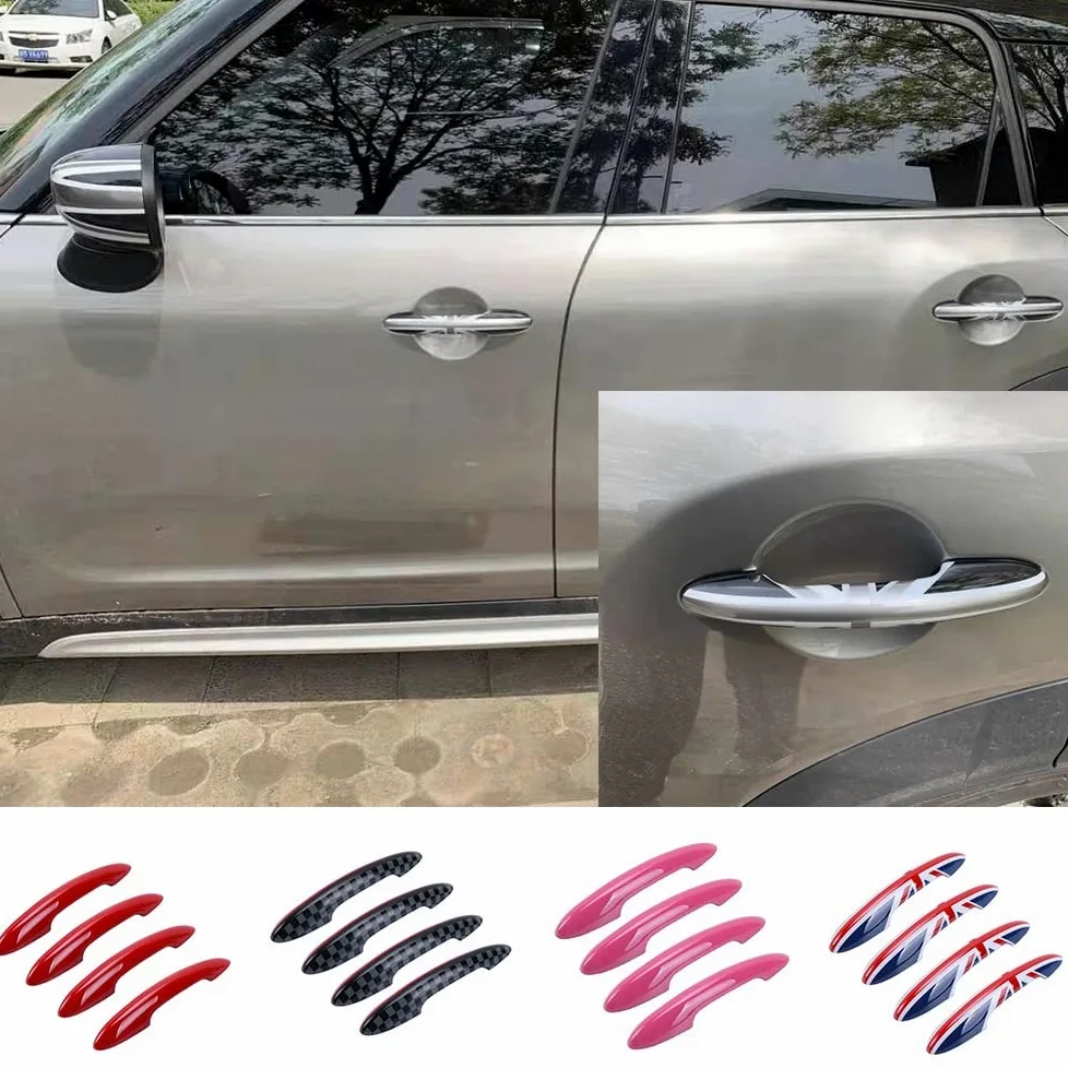 Cubierta protección manija Puerta Cubierta Manija Puerta Exterior Accesorios Coche para Mini para Cooper S JCW para Clubman F54 F55 F60 para Countryman Protector Manilla Coche (Color : Grid)