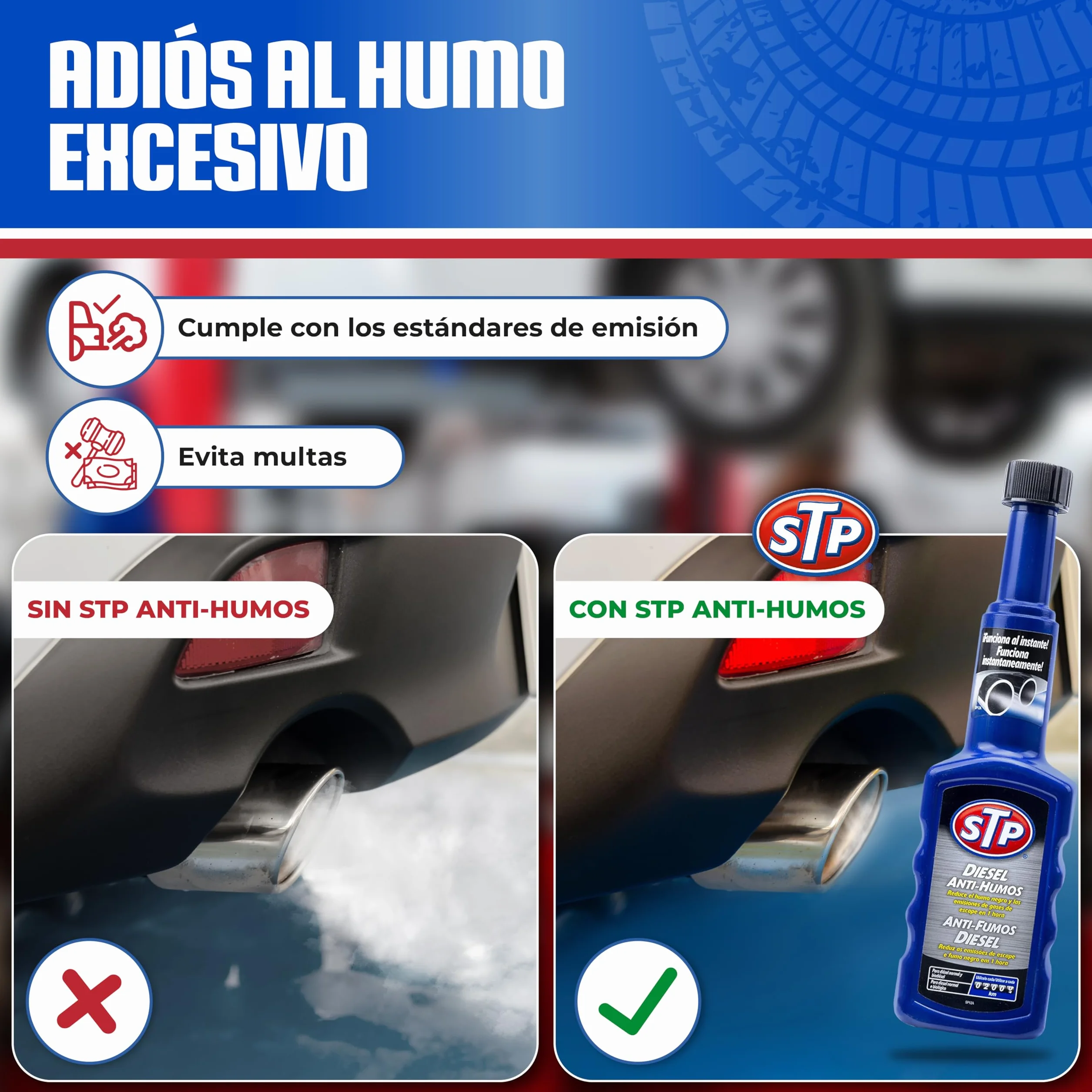Limpia inyectores diésel Antihumos diésel STP 200 ml Reduce emisiones ahorra combustible