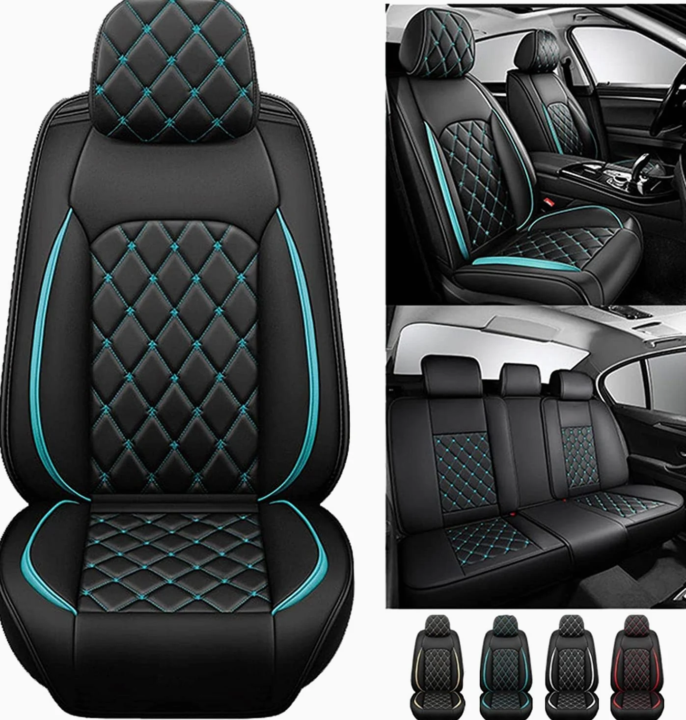 Funda Asiento Coche para Renault Austral(2022-2023), Fundas Asientos Coche Universales, Juego Completo de Fundas de Cuero Impermeables, Funda De Asiento-5 Plazas (Color : B(Blue))